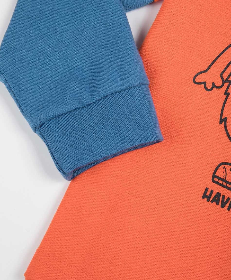 Polera beb&eacute; manga larga monstruo