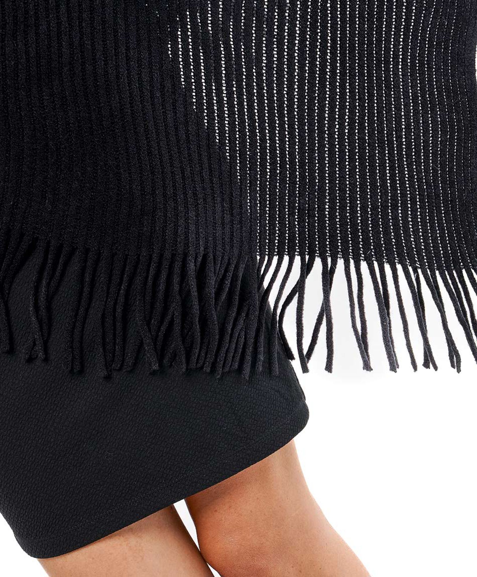 Poncho mujer acanalado cuello alto Poncho mujer acanalado cuello alto