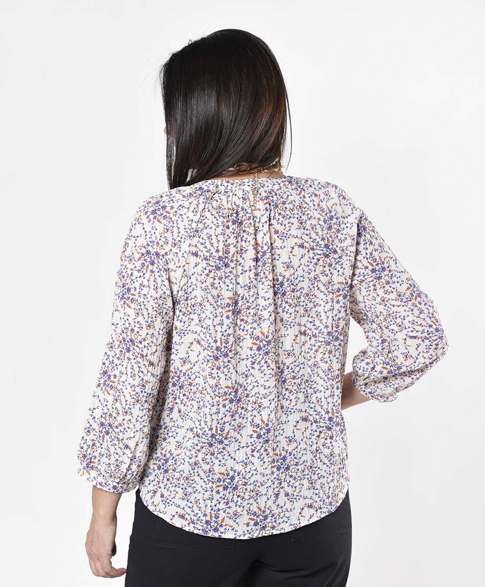 Blusa mujer florcitas corrugada