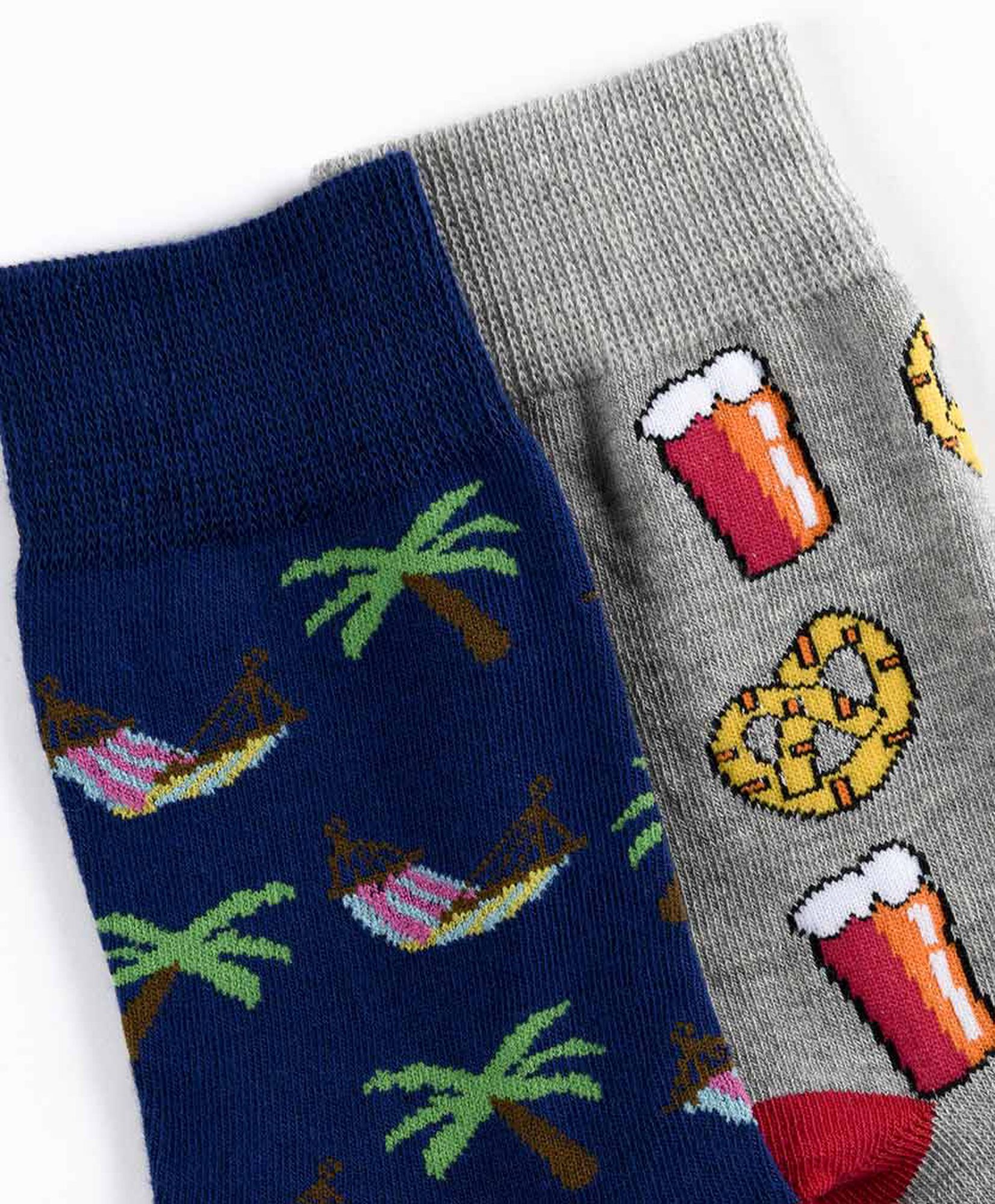 Pack 2 calcetines hombre tropical y pretzels Pack 2 calcetines hombre tropical y pretzels