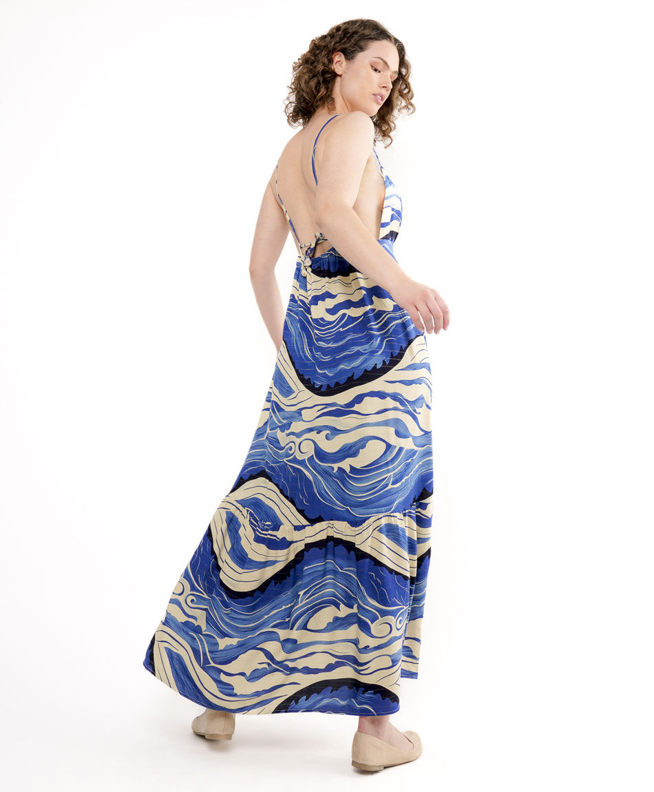 Vestido mujer estampado olas