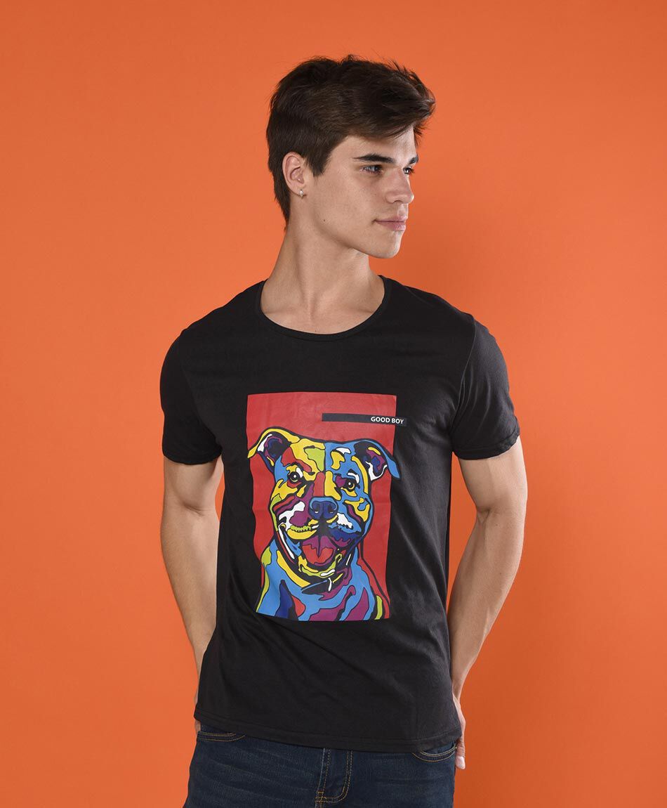 Polera manga corta cuello redondo