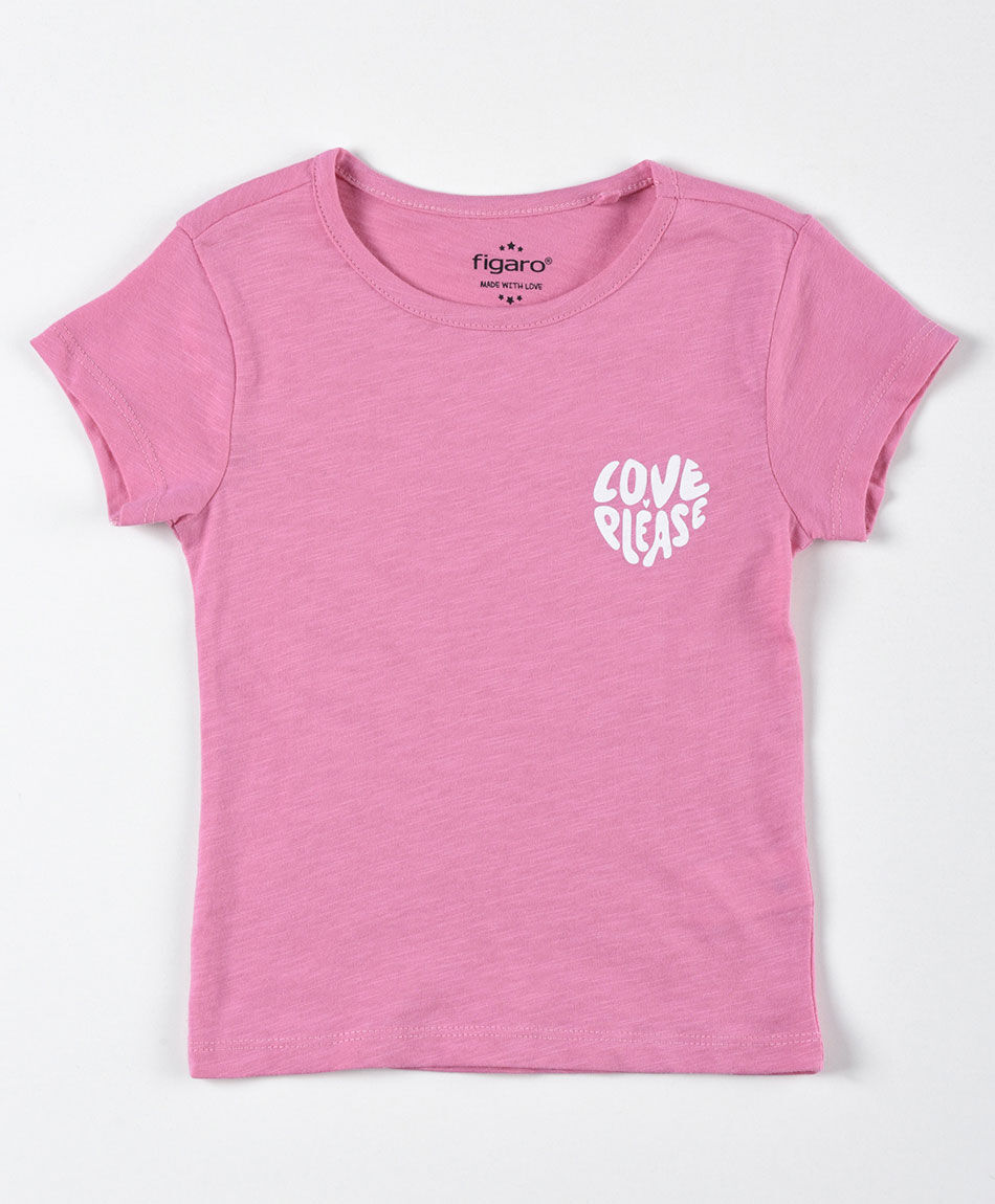 Polera bebé corazón rosada