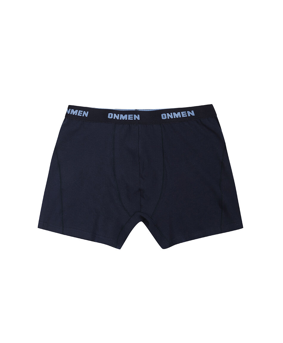Pack  3 boxer hombre liso azul