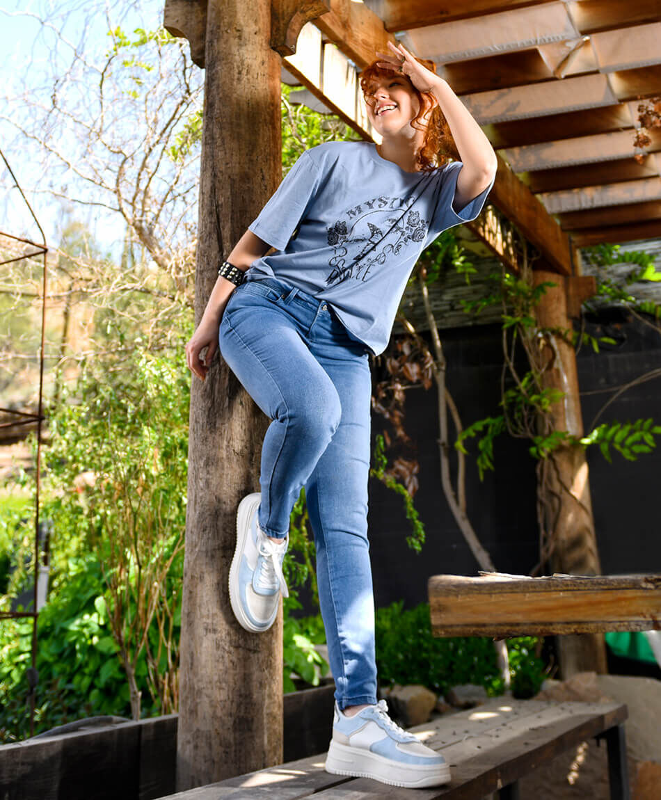 Jeans tiro alto skinny fit