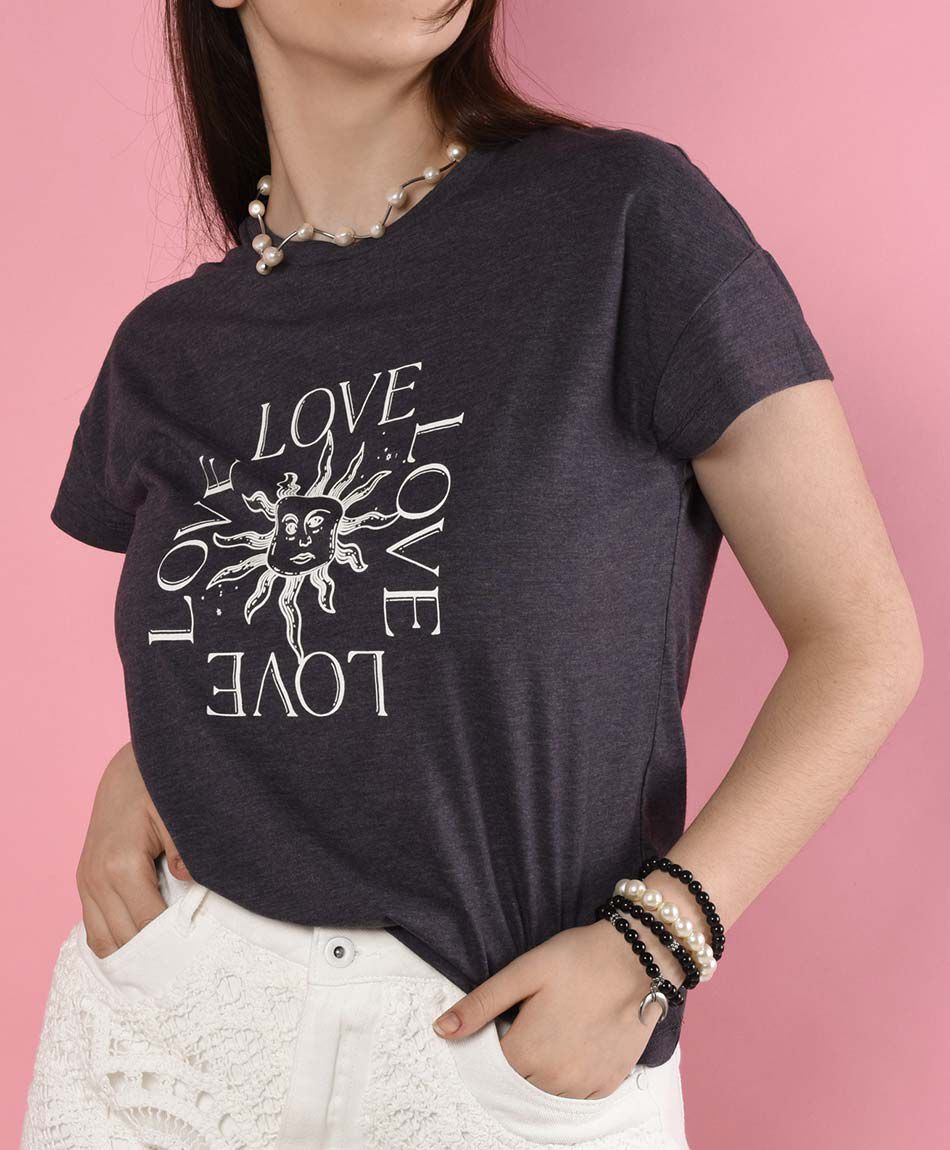 Polera manga corta cuello redondo