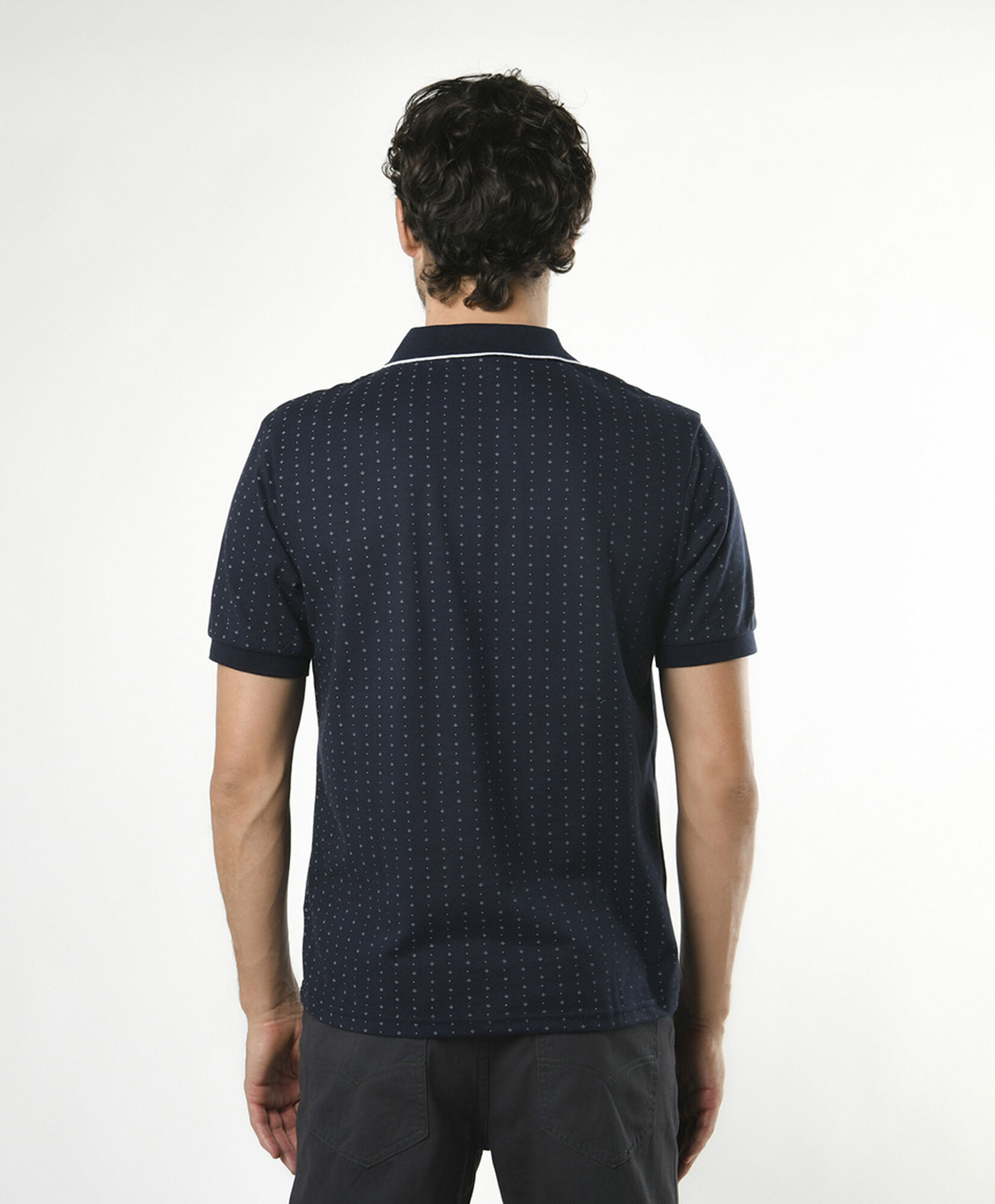 Polera hombre cuello piqué puntos y línea Polera hombre cuello piqué puntos y línea