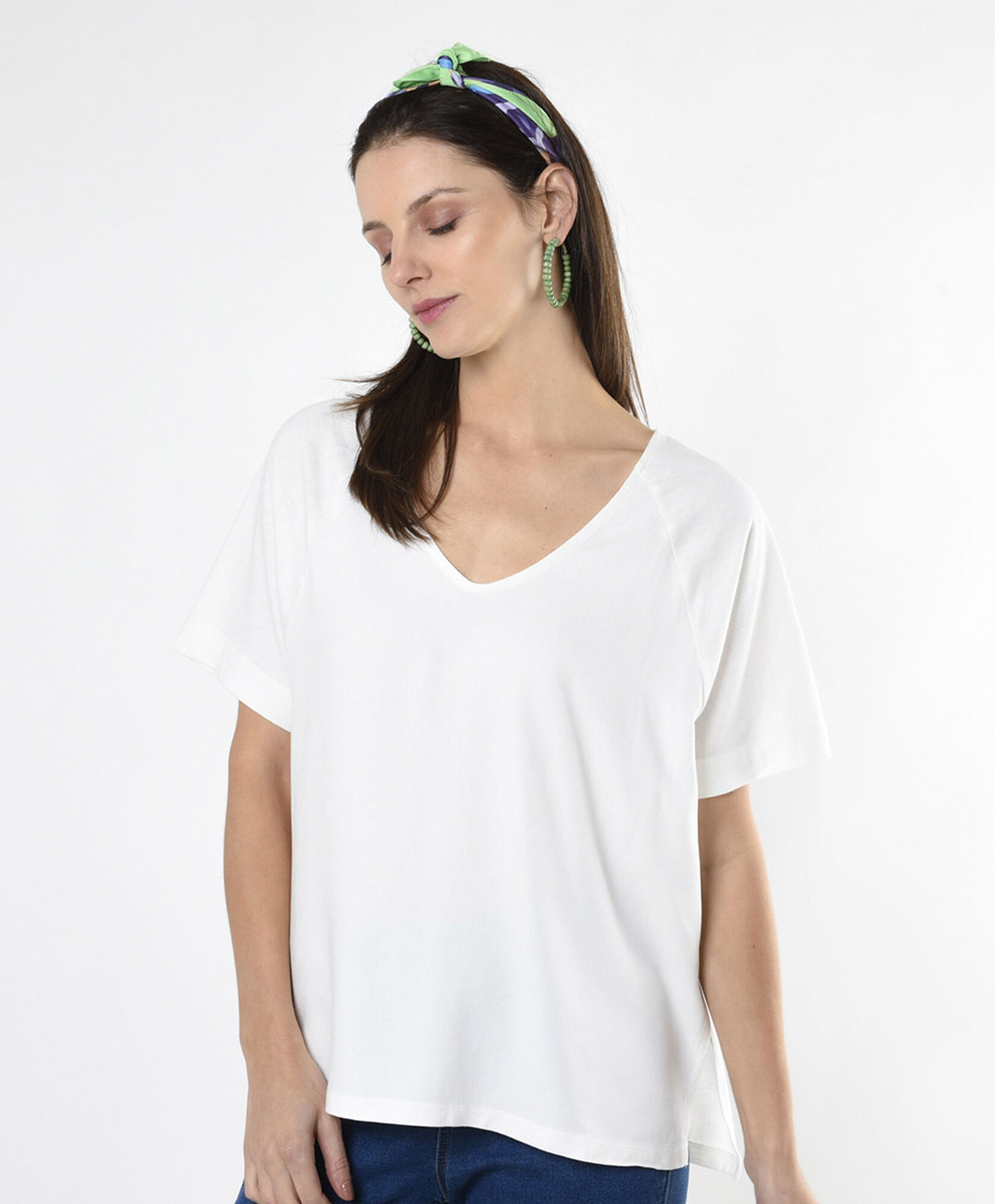 Polera mujer lisa blanca oversize Polera mujer lisa blanca oversize