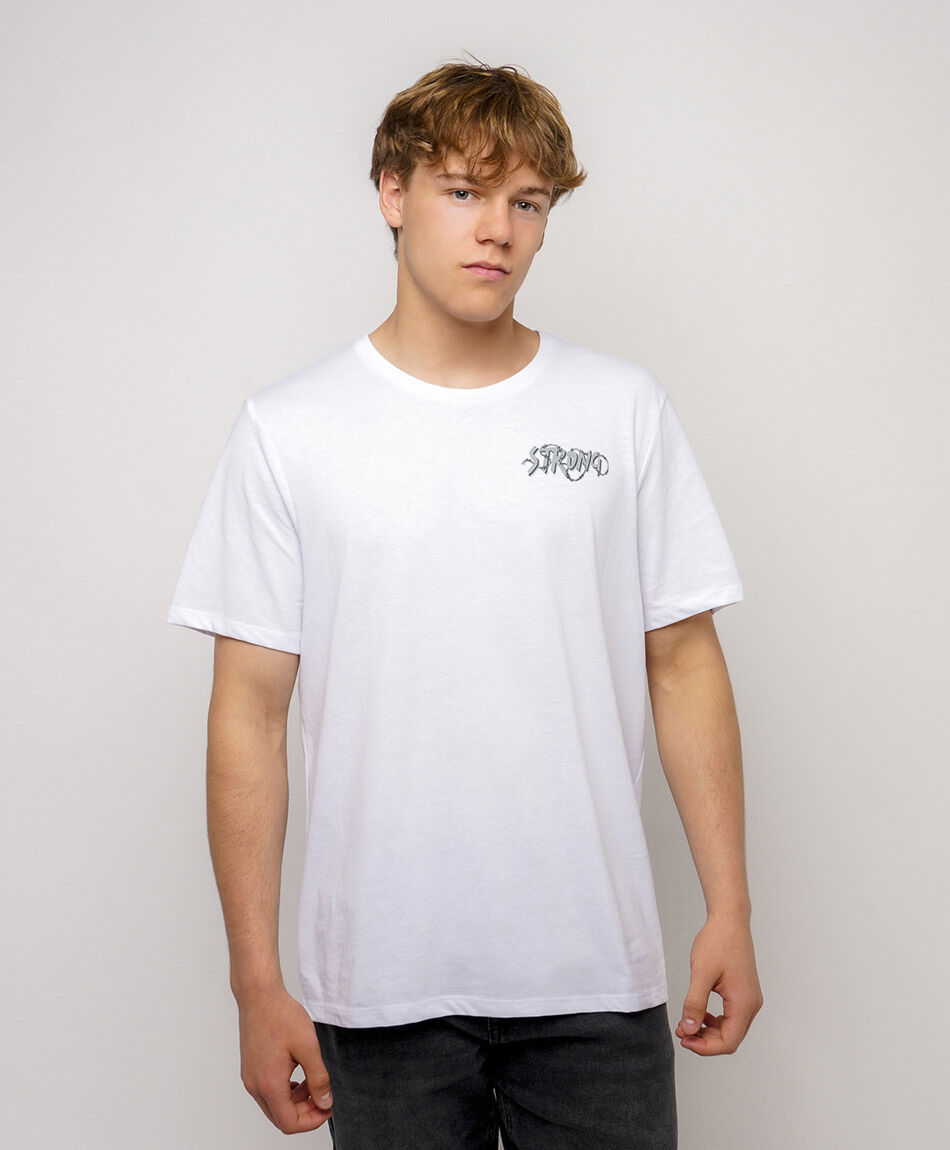 Polera hombre estampado doble   strong