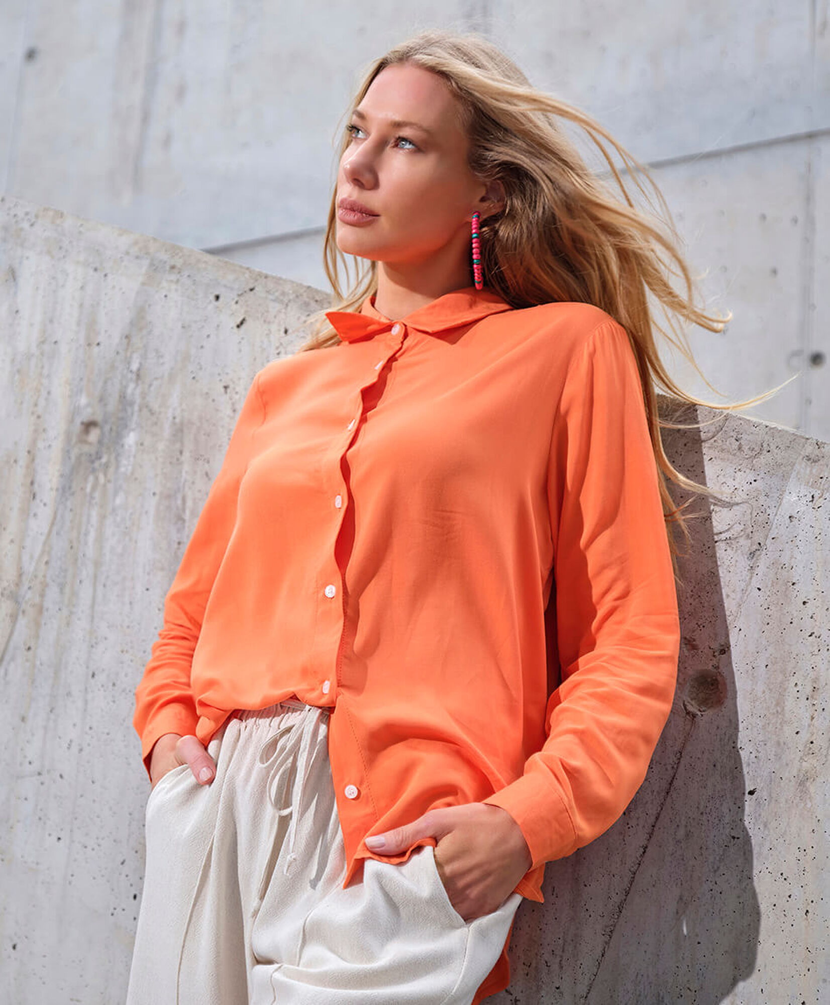 Blusa mujer lisa naranja Blusa mujer lisa naranja