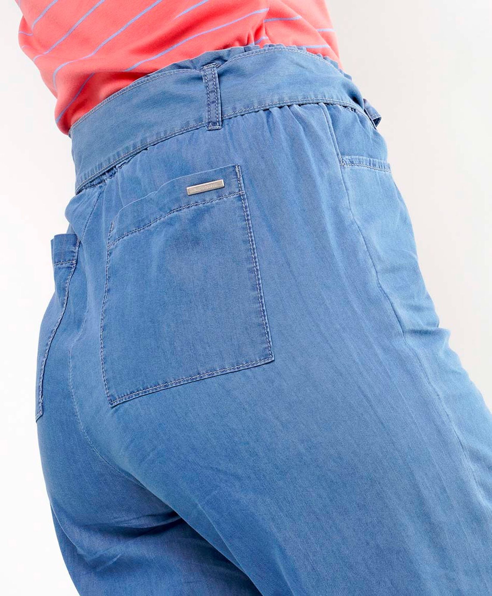 Pantalón mujer cinturón denim wide Pantalón mujer cinturón denim wide