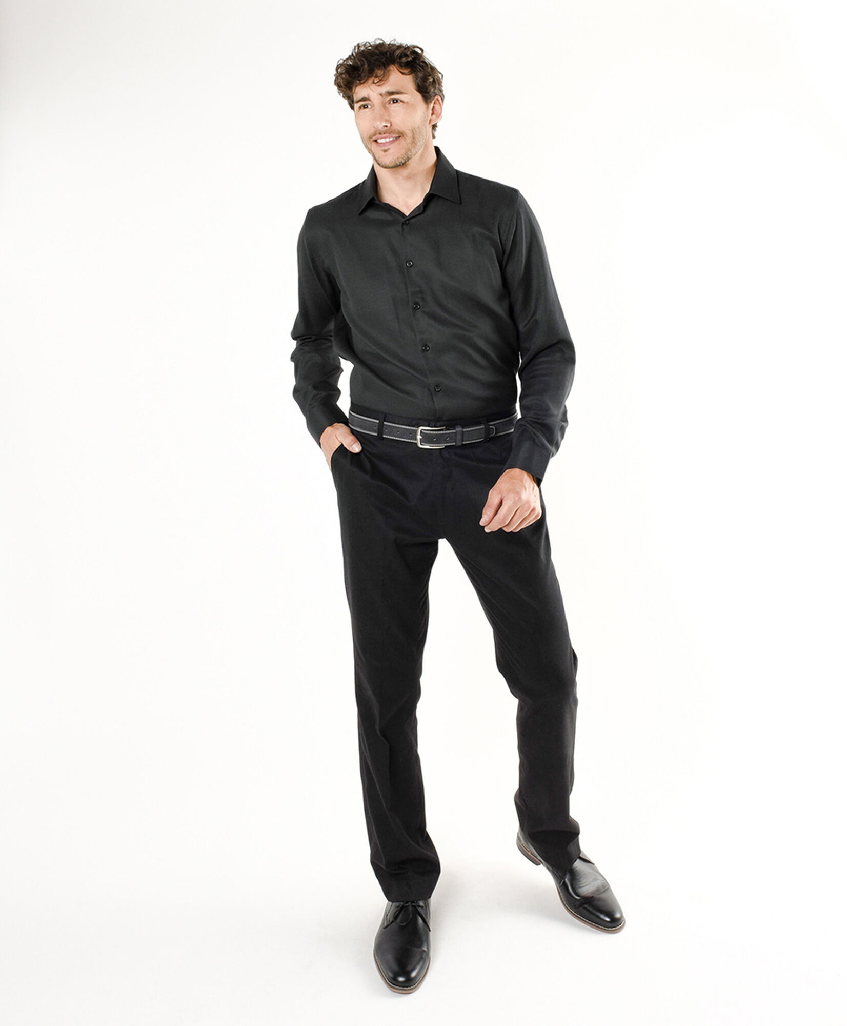 Camisa hombre negra manga larga Camisa hombre negra manga larga