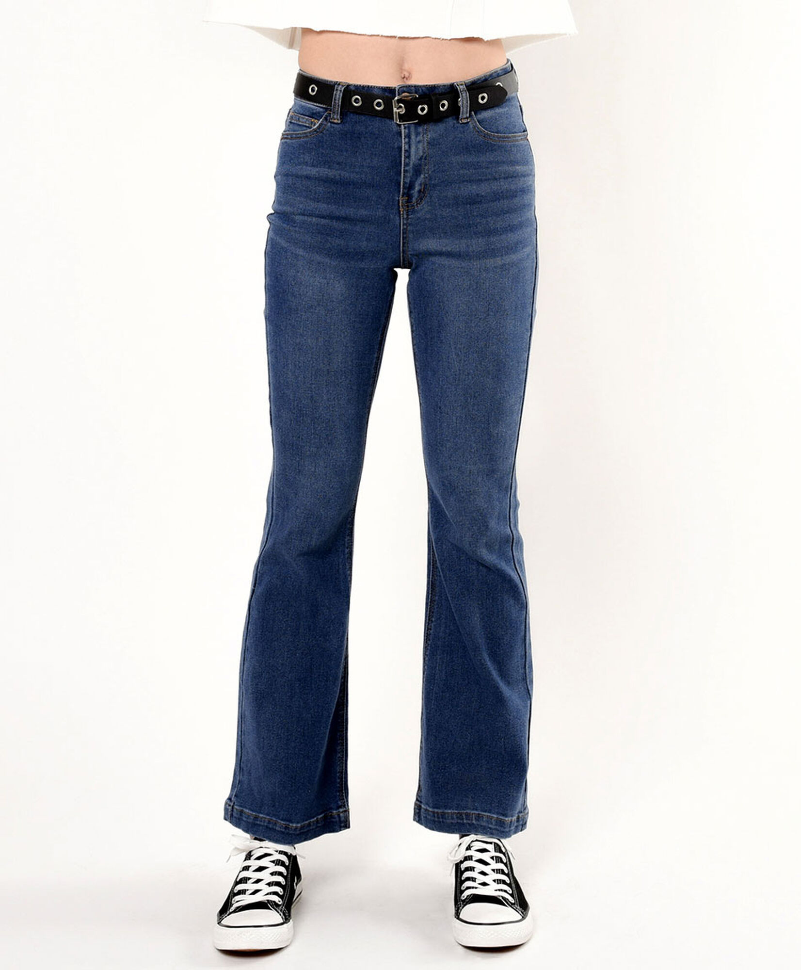Jeans mujer cinturón flare Jeans mujer cinturón flare
