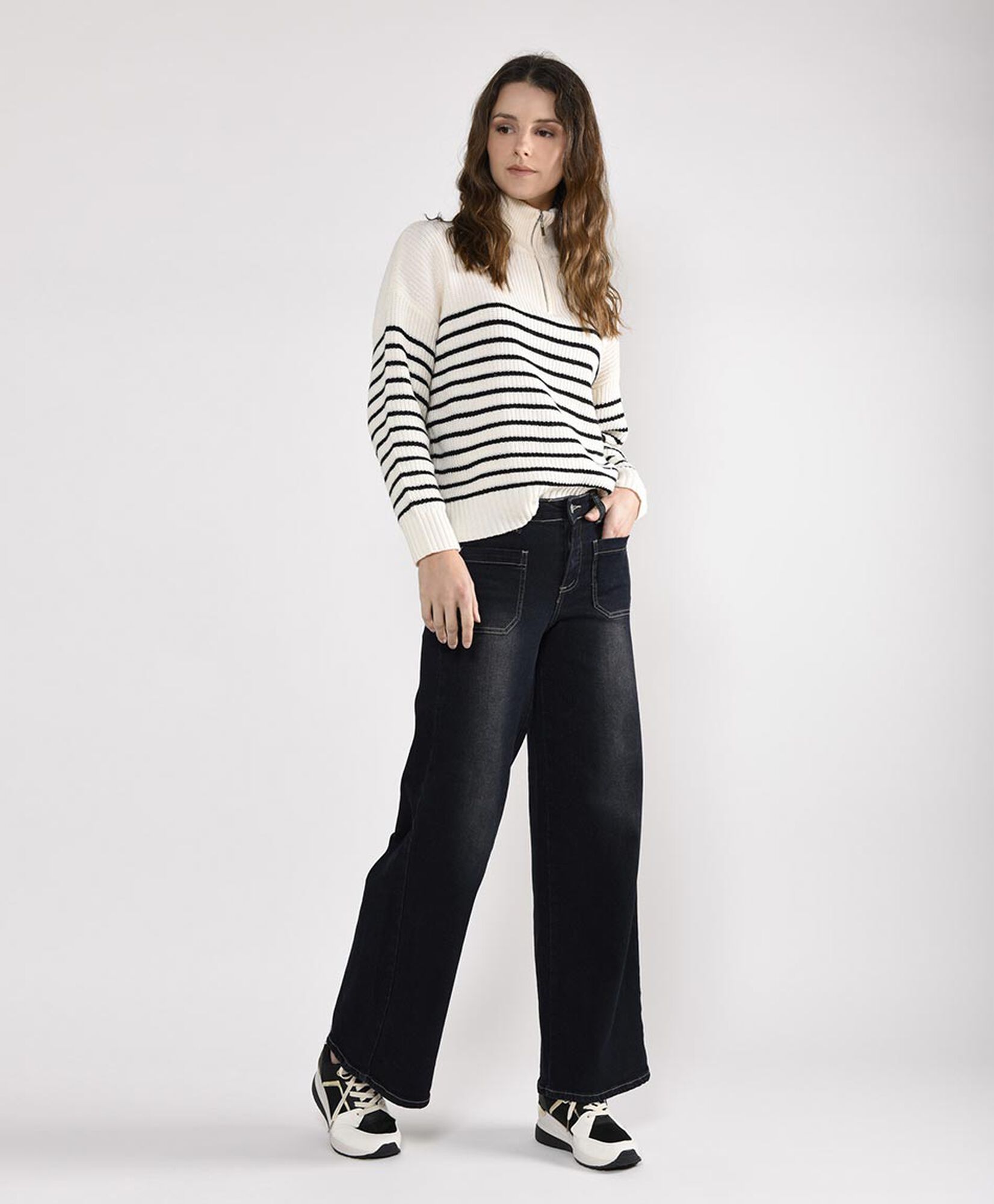 Jeans tiro alto bolsillos Jeans tiro alto bolsillos