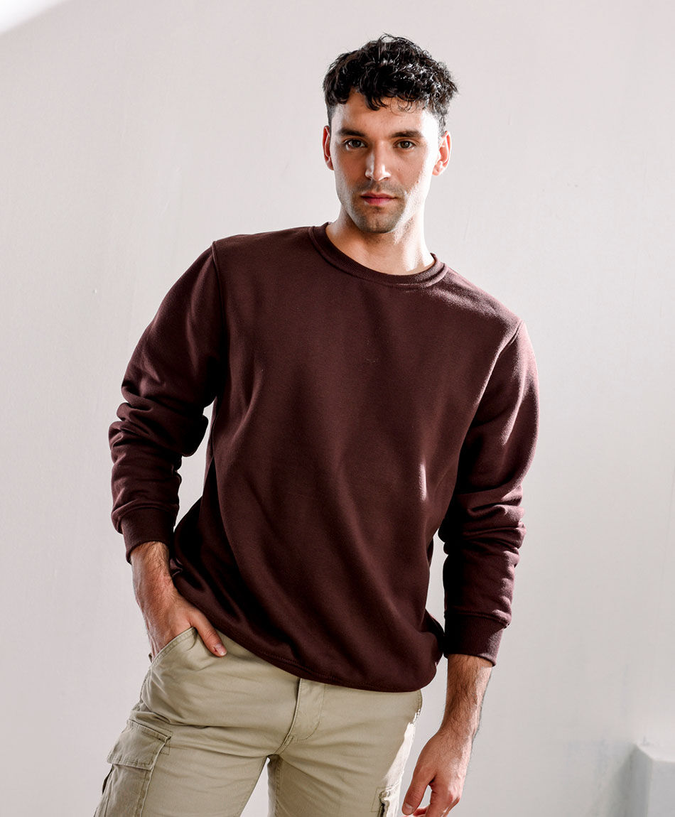 Poler&oacute;n hombre liso cuello redondo