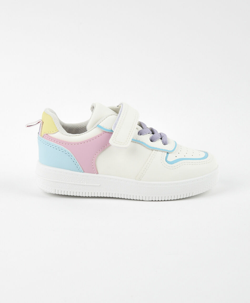 Zapatilla infantil colores pasteles velcro