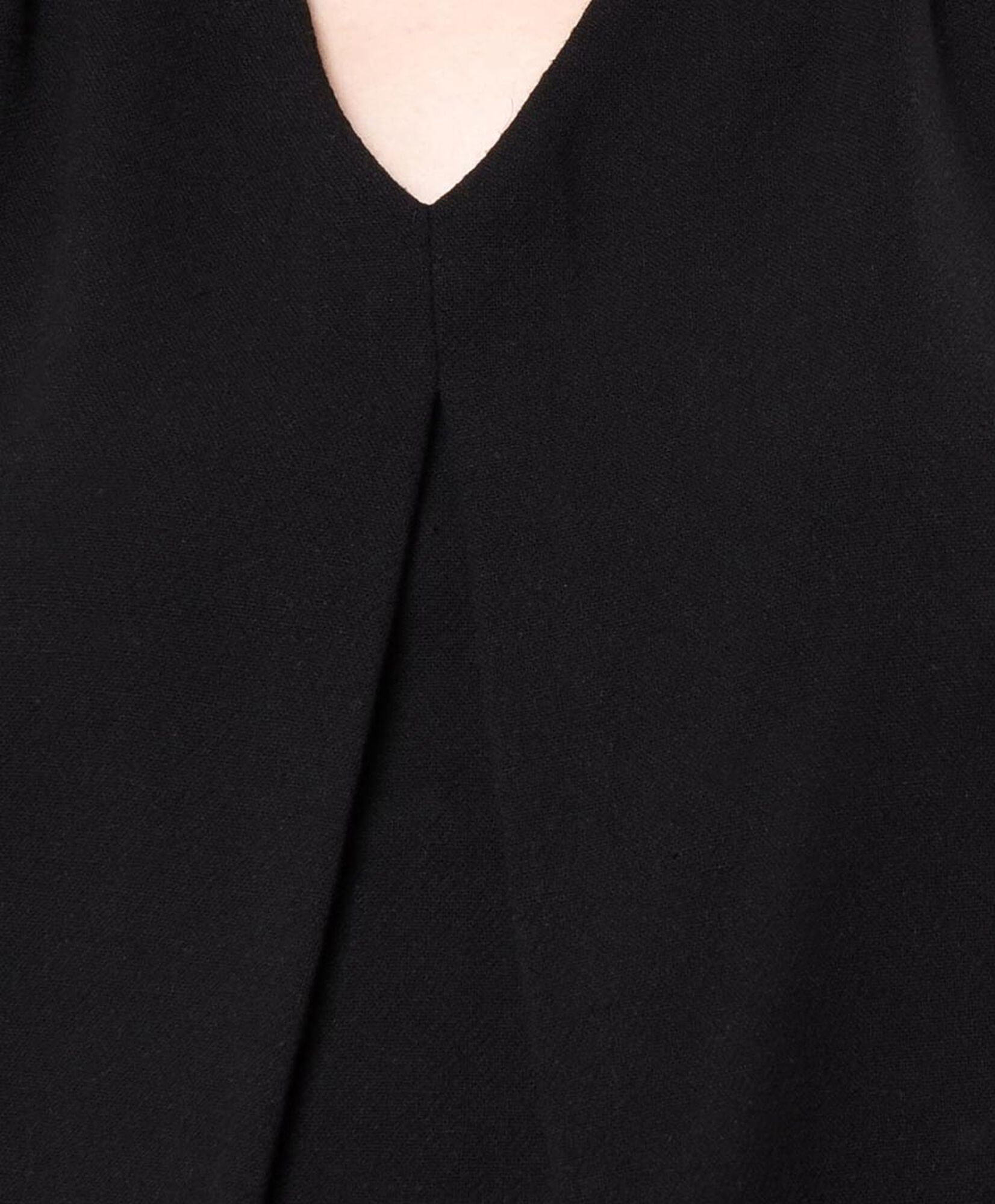 Blusa mujer pliegue negro sin mangas Blusa mujer pliegue negro sin mangas