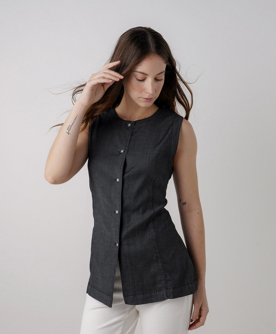Vest mujer tencel entallado