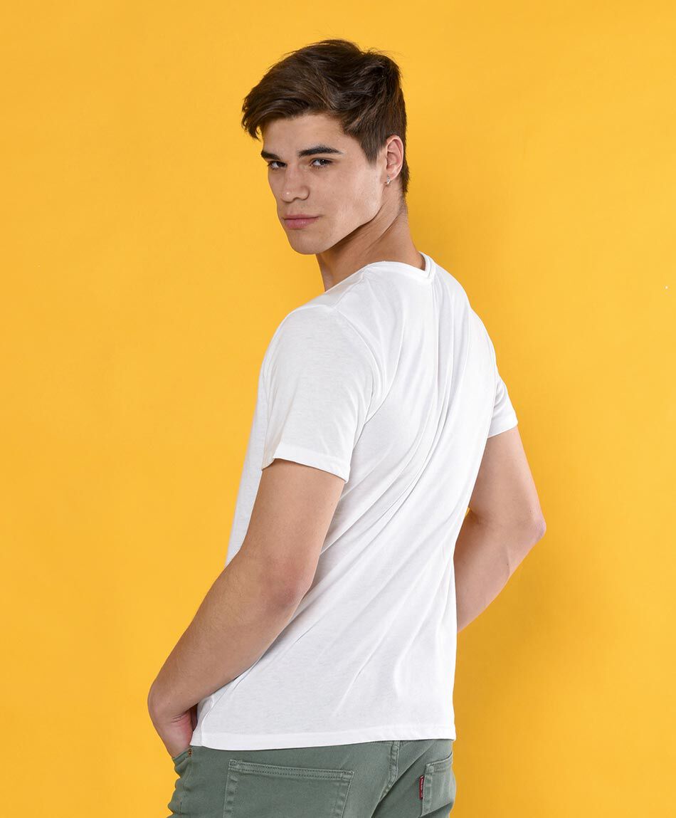 Polera hombre estampado bicolor