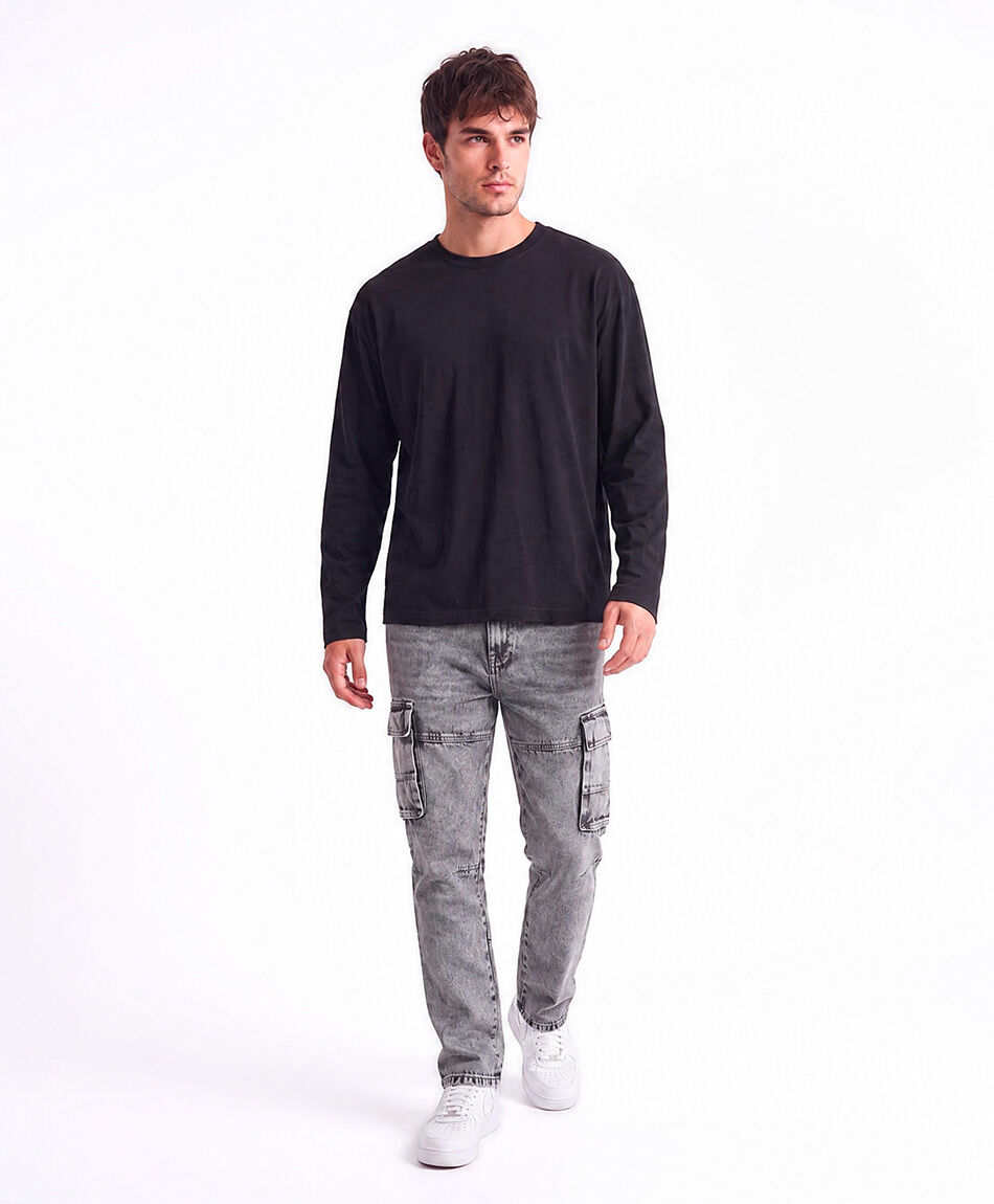 Jeans hombre cargo gris