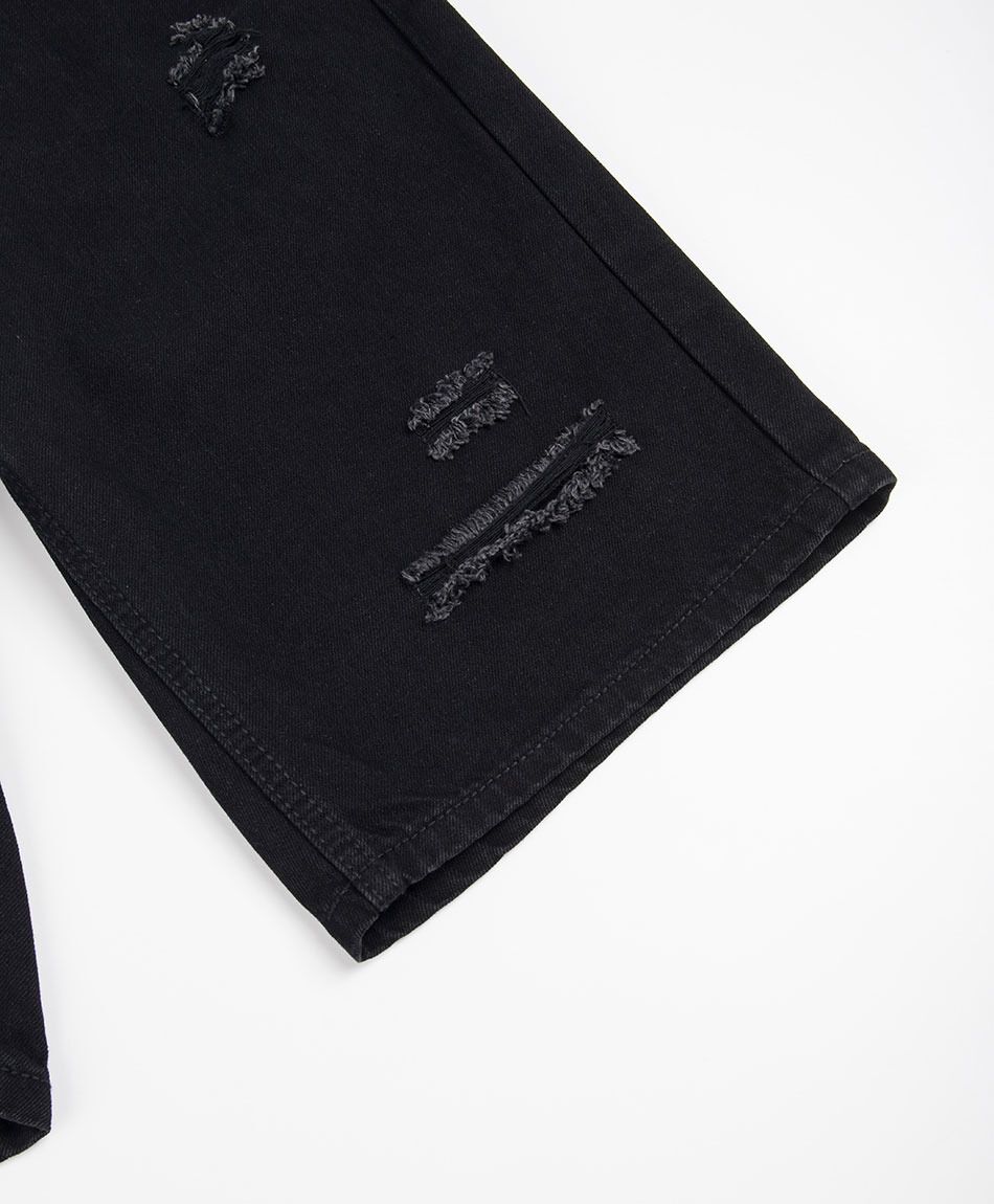 Bermuda hombre denim destroy negra