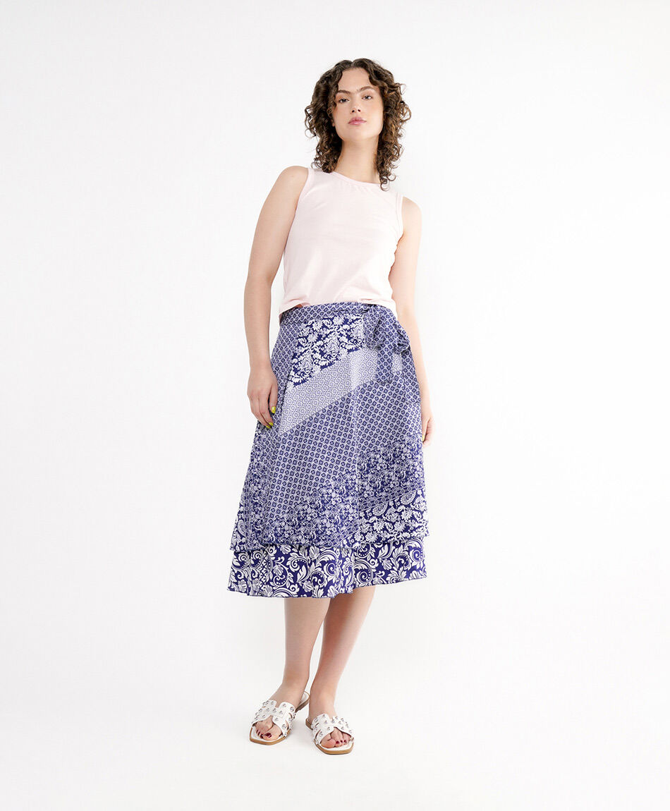 Falda mujer mini mix print