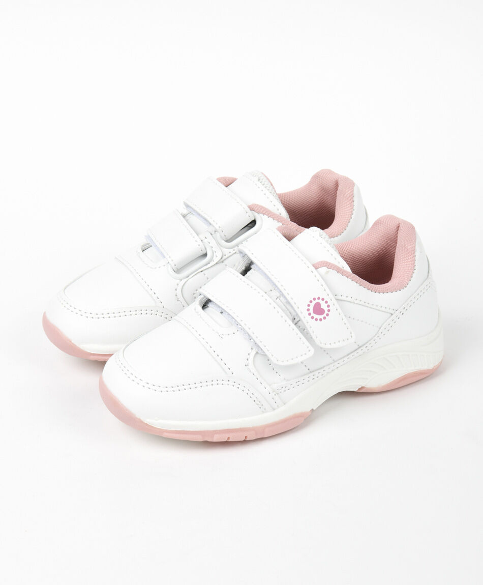 Zapatilla escolar blanca y rosada