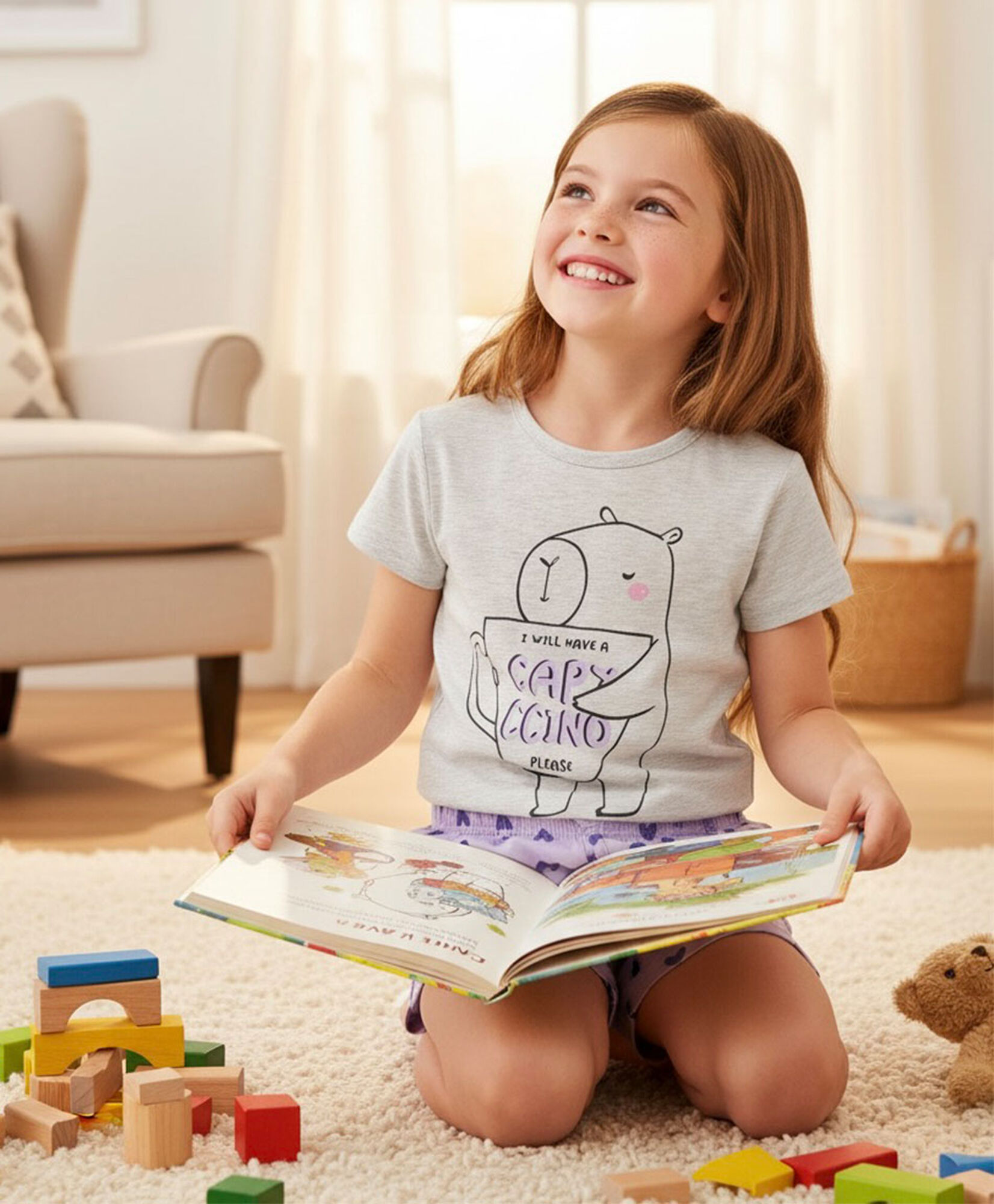 Pijama niña capibara corazones Pijama niña capibara corazones