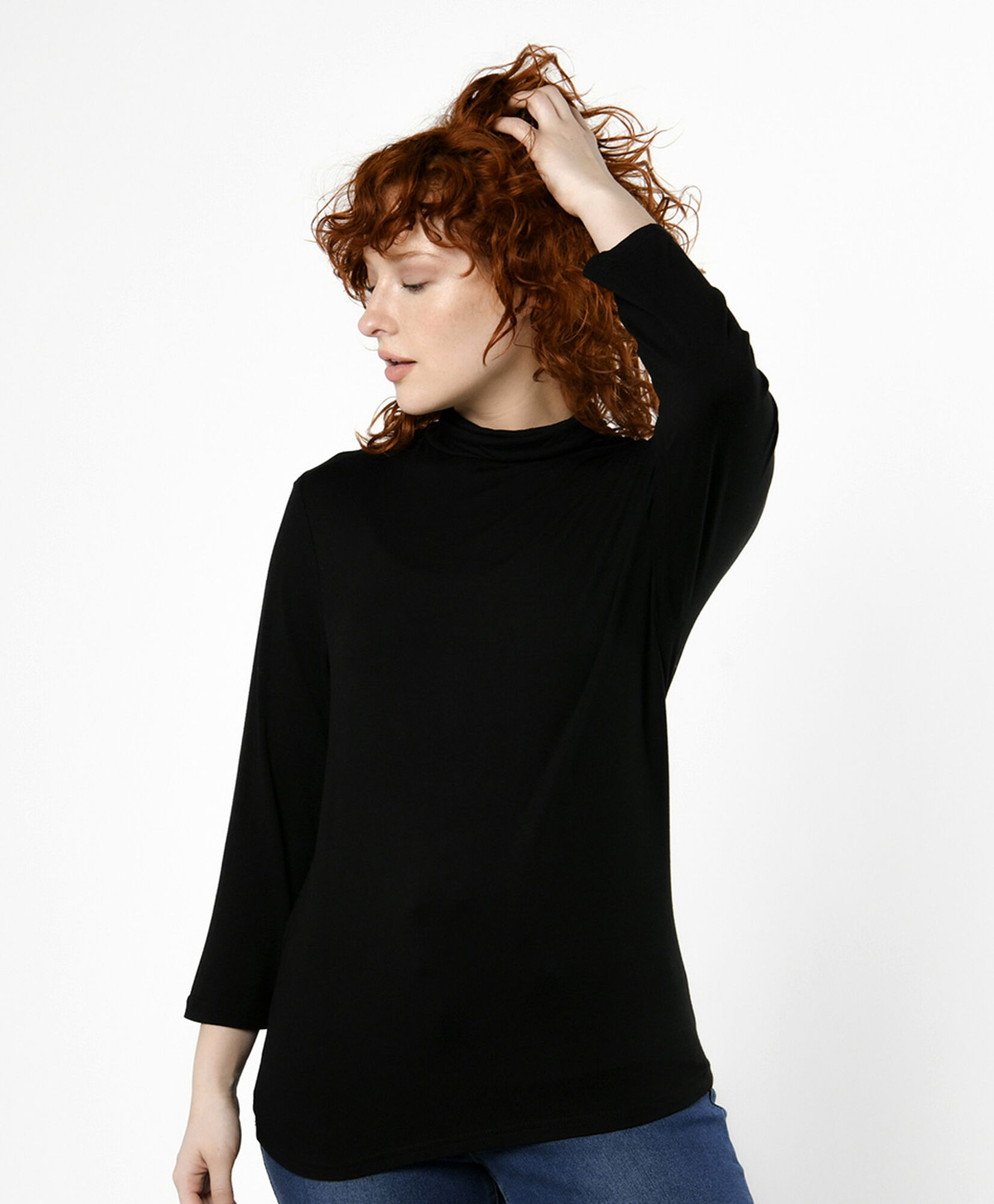 Polera mujer lisa cuello alto Polera mujer lisa cuello alto