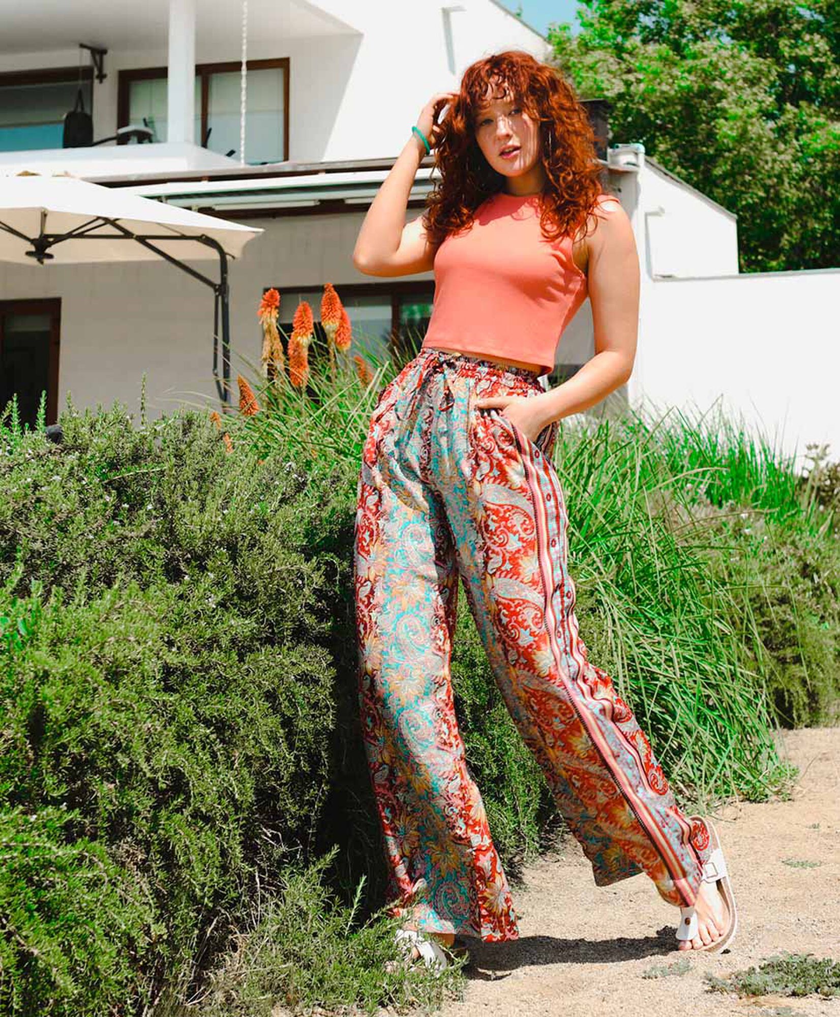 Pantalón mujer estampado diseños wide Pantalón mujer estampado diseños wide