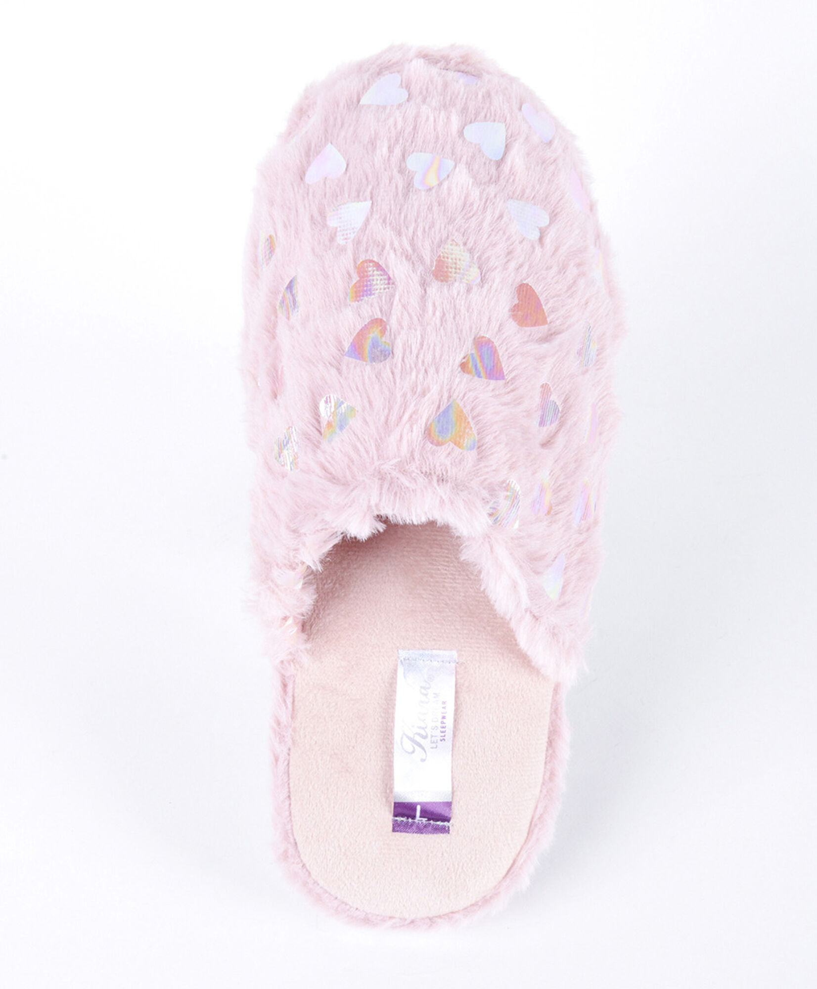Pantufla mujer corazones brillantes rosada Pantufla mujer corazones brillantes rosada