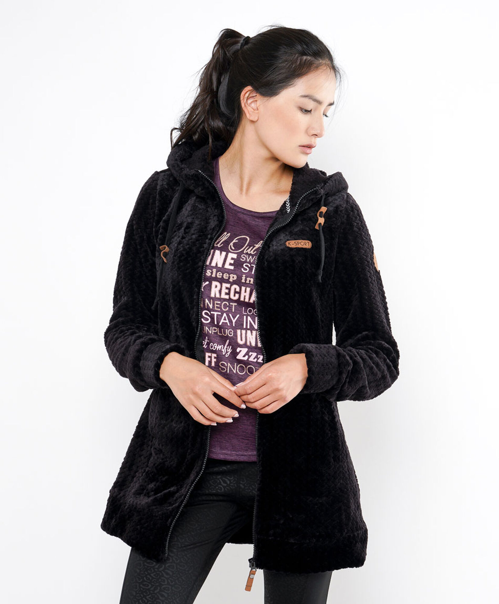 Polar deportivo mujer largo black Polar deportivo mujer largo black