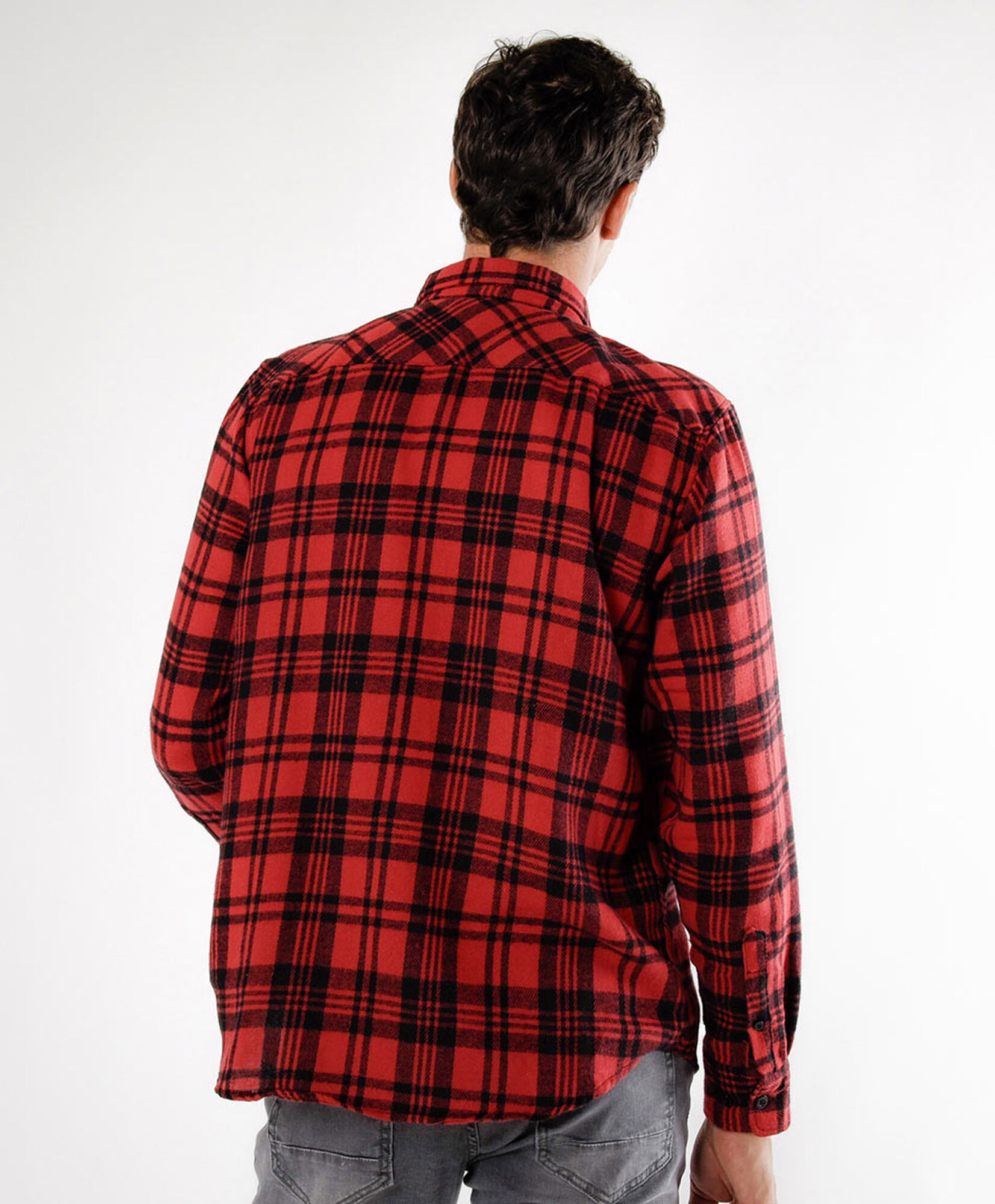 Camisa hombre franela cuadrille rojo Camisa hombre franela cuadrille rojo