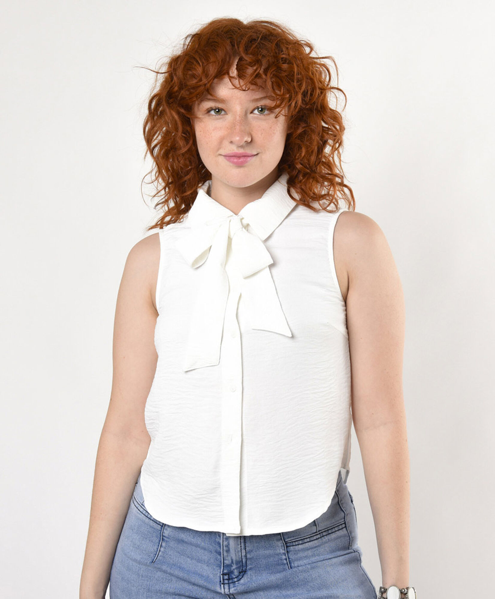 Blusa mujer lazo en cuello Blusa mujer lazo en cuello
