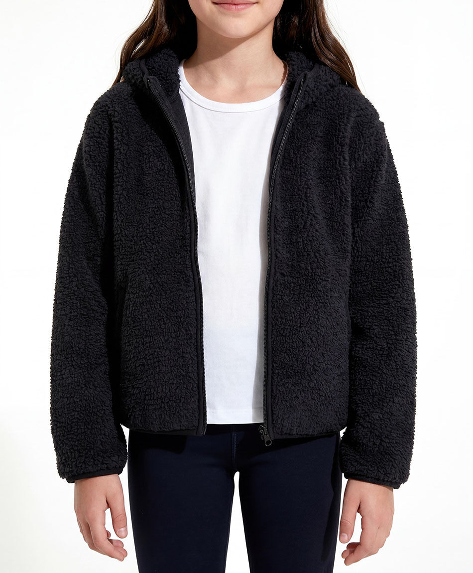 Poler&oacute;n ni&ntilde;a sherpas negro
