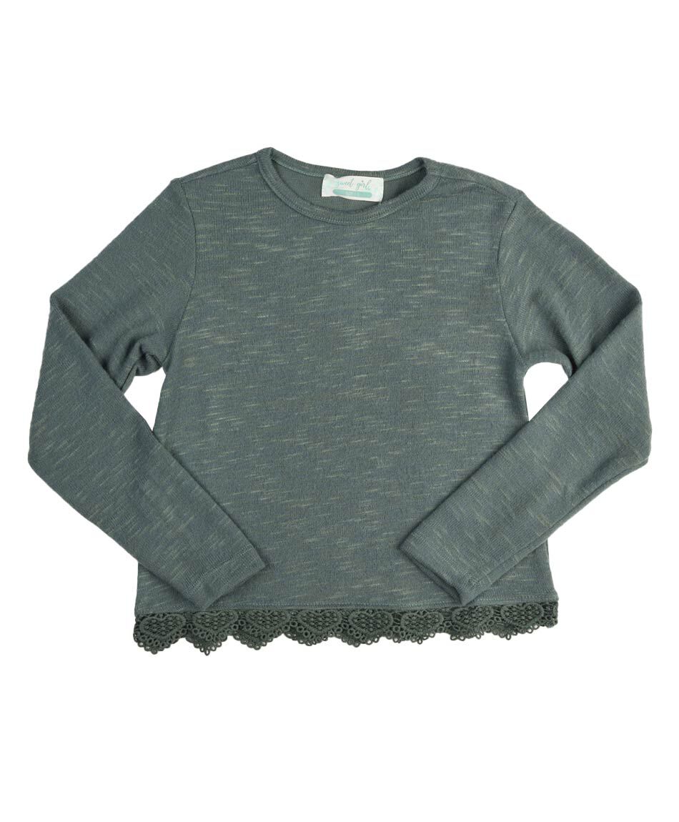 Sweater ni&ntilde;a encaje en cadera