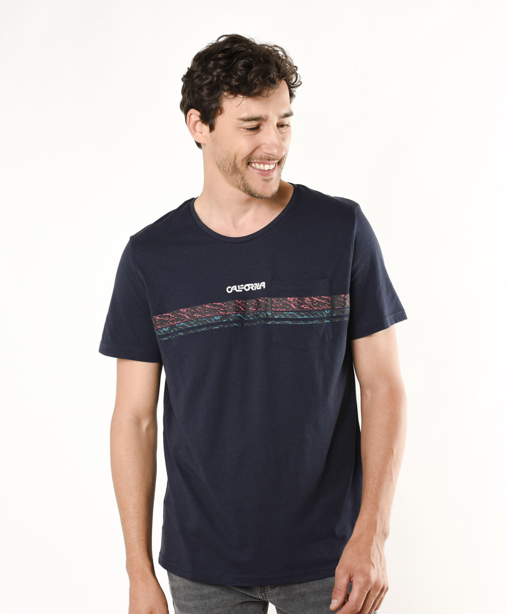 Polera hombre franja bolsillo Polera hombre franja bolsillo