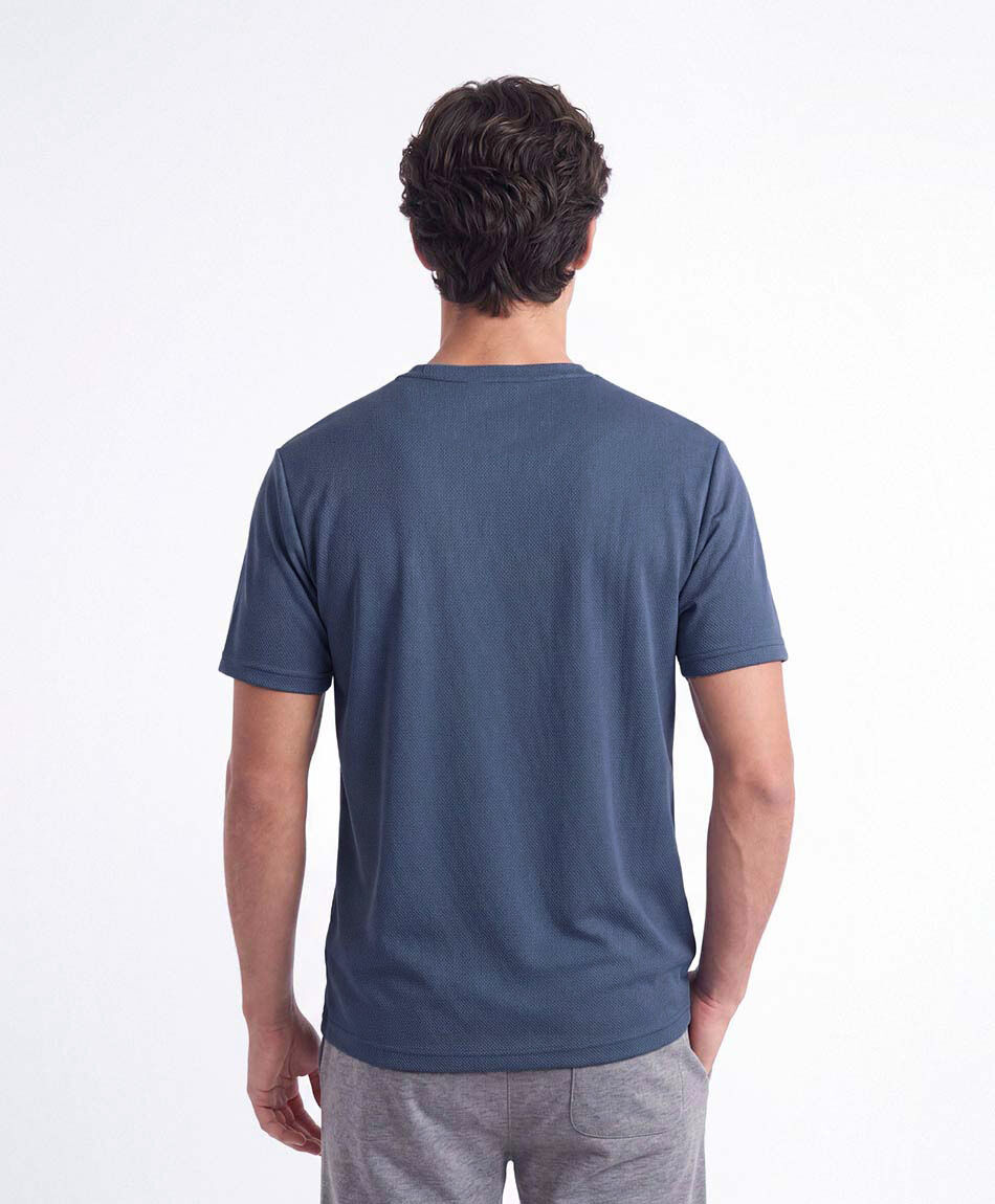 Polera deportiva hombre teturizada azul