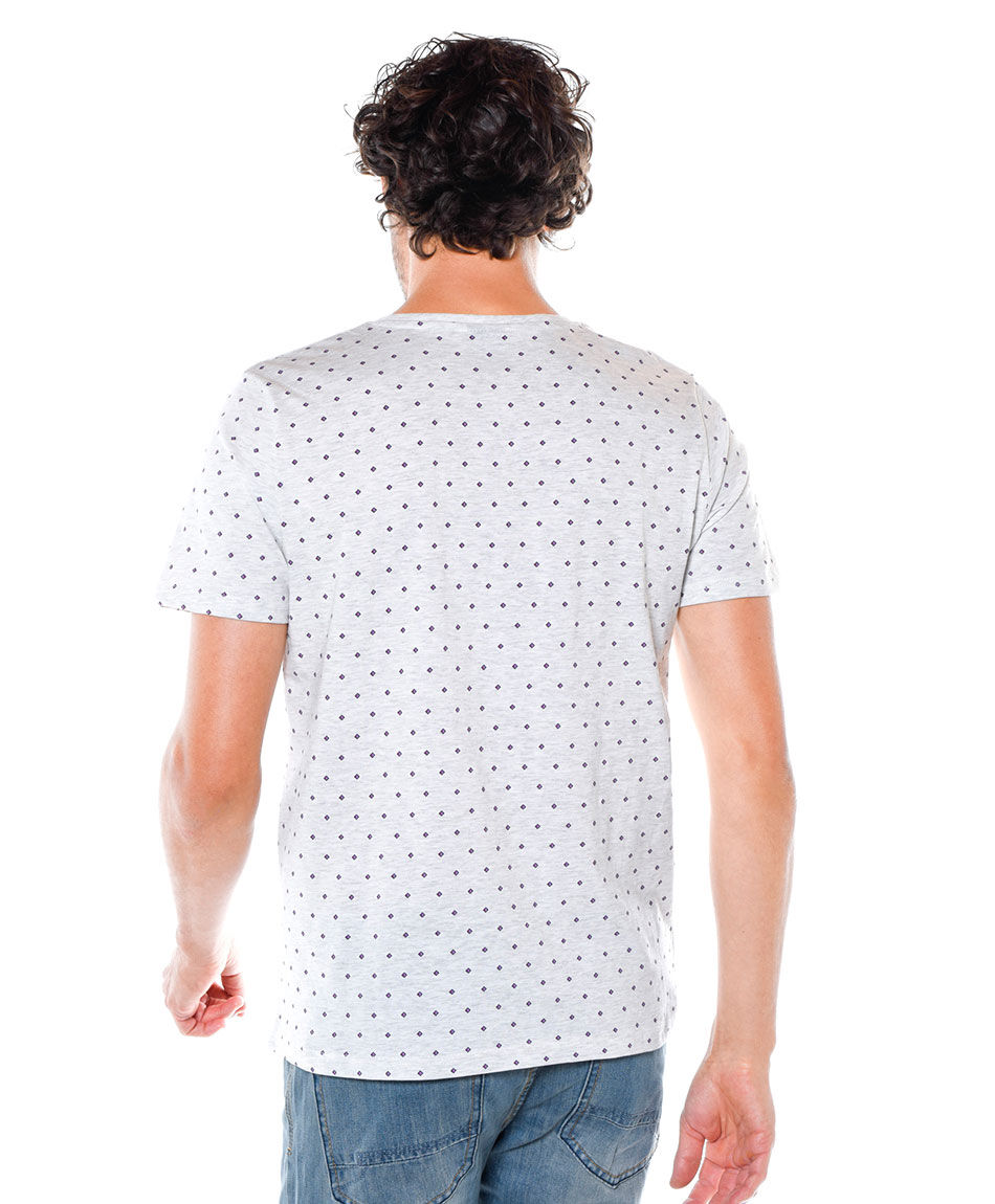 Polera estampada cuello redondo