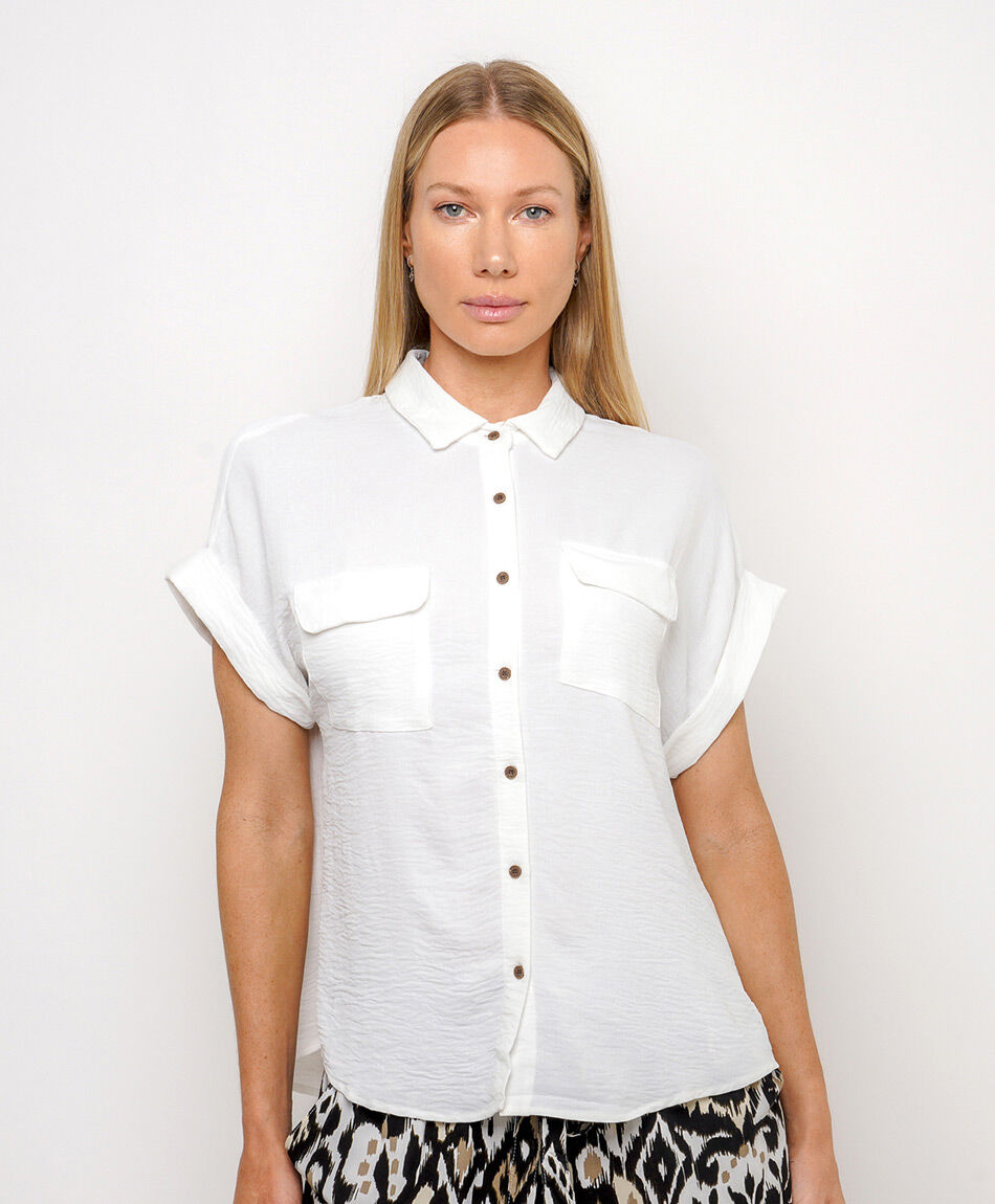 Blusa mujer bolsillo doble