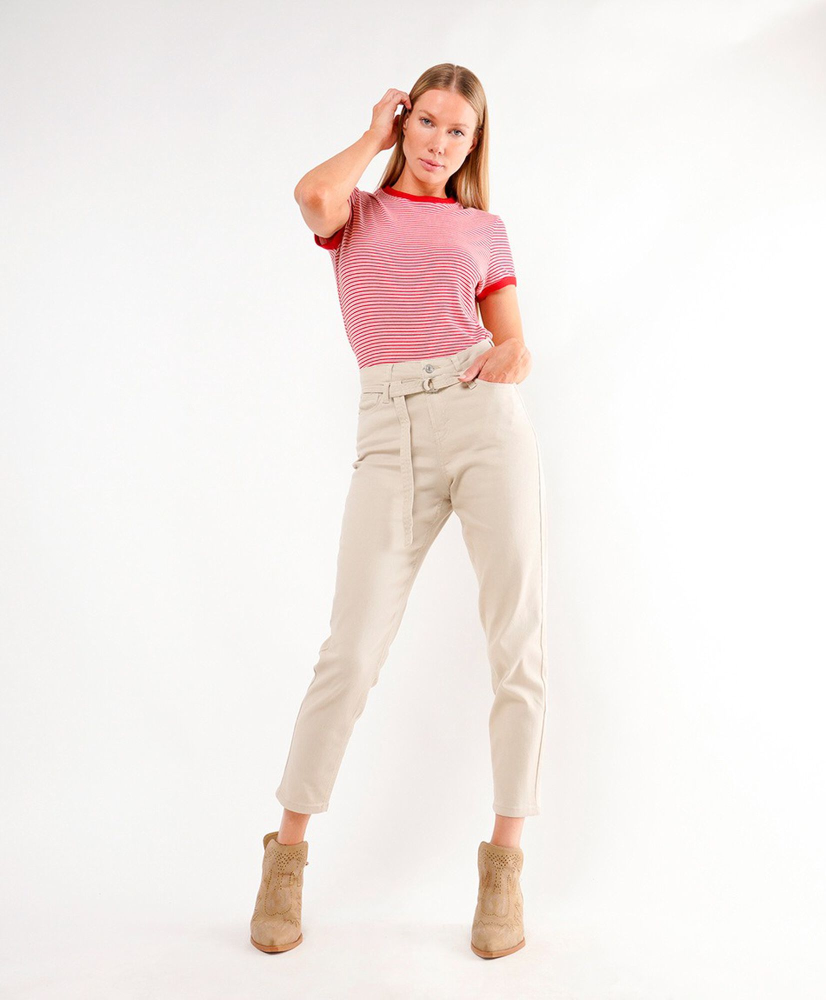 Jeans mujer lazo cinturón skinny fit Jeans mujer lazo cinturón skinny fit