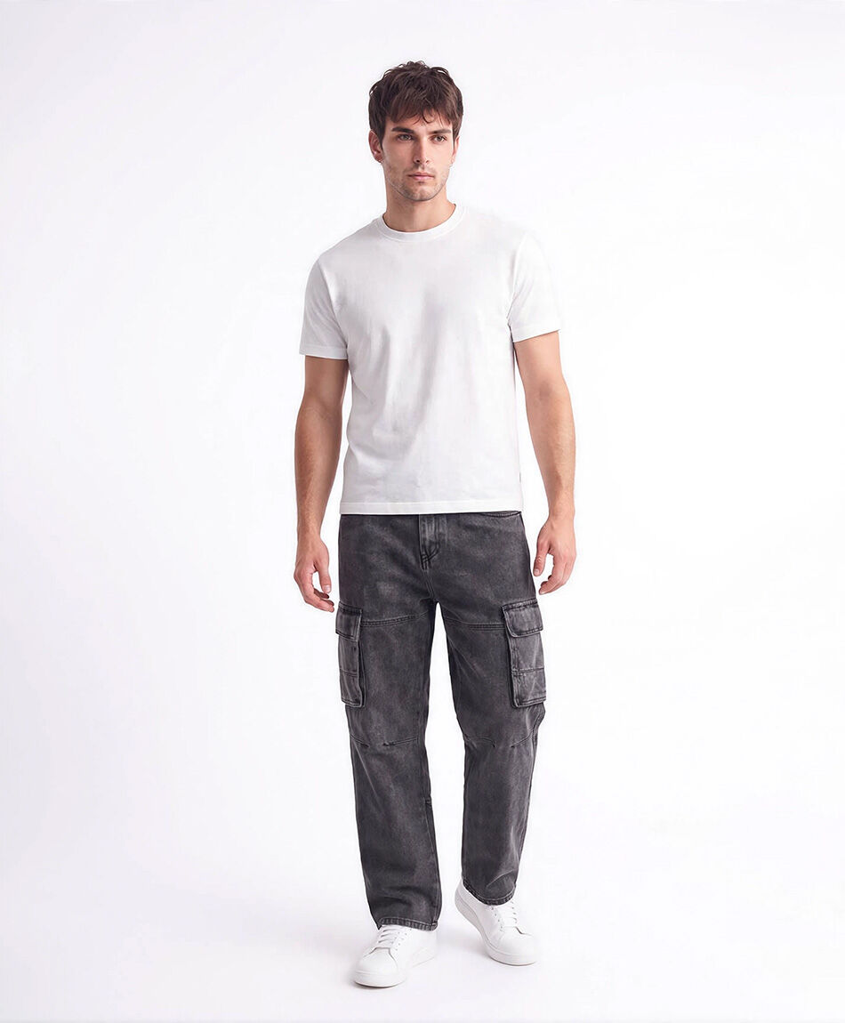 Jeans hombre cargo negro