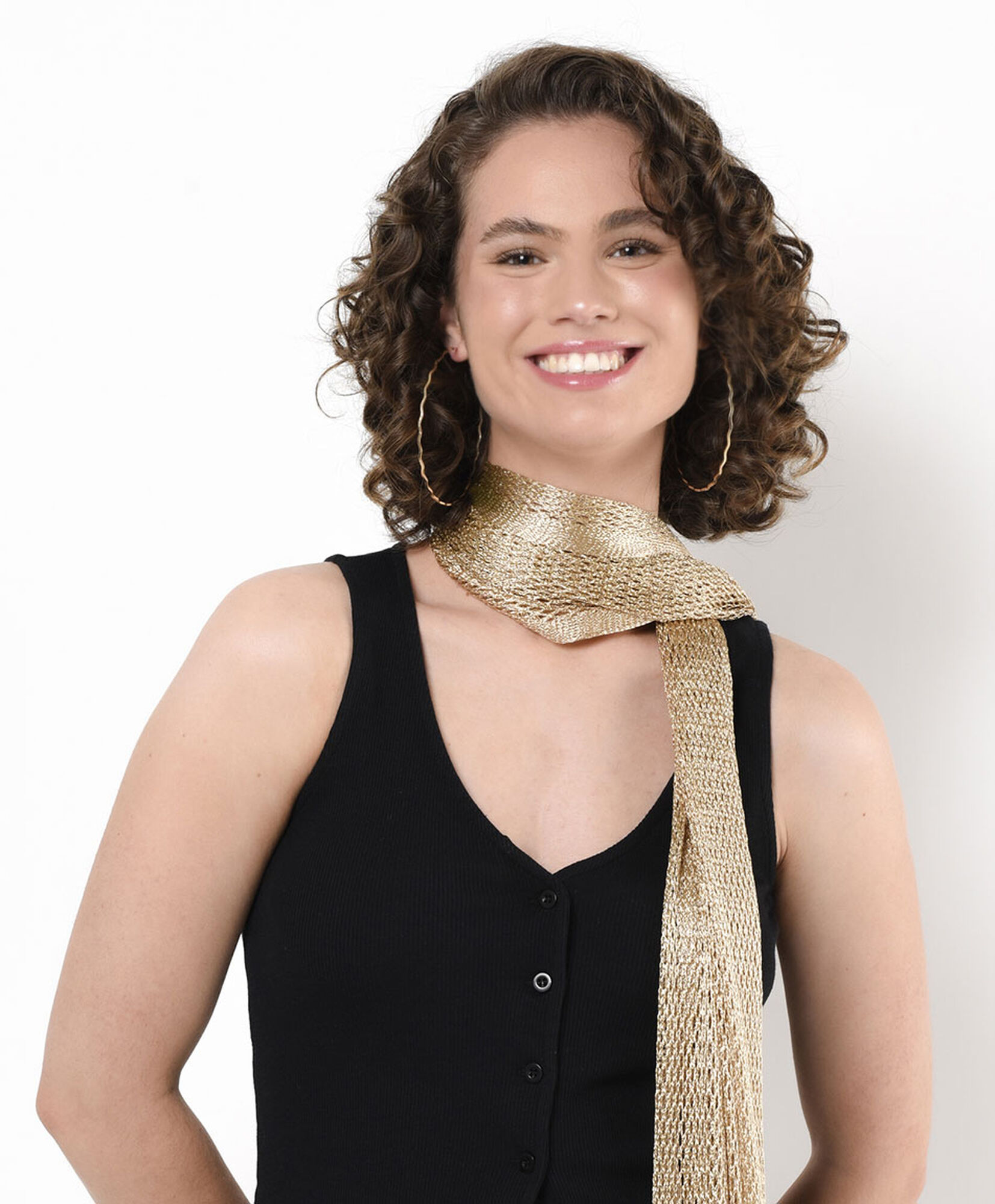 Bufanda mujer dorada brillante Bufanda mujer dorada brillante