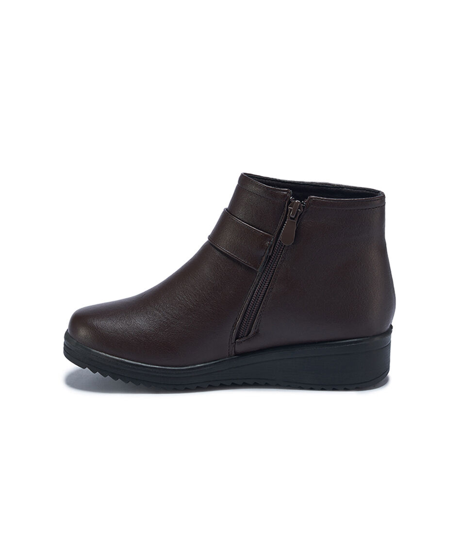 Bot&iacute;n mujer casual hebilla caf&eacute;