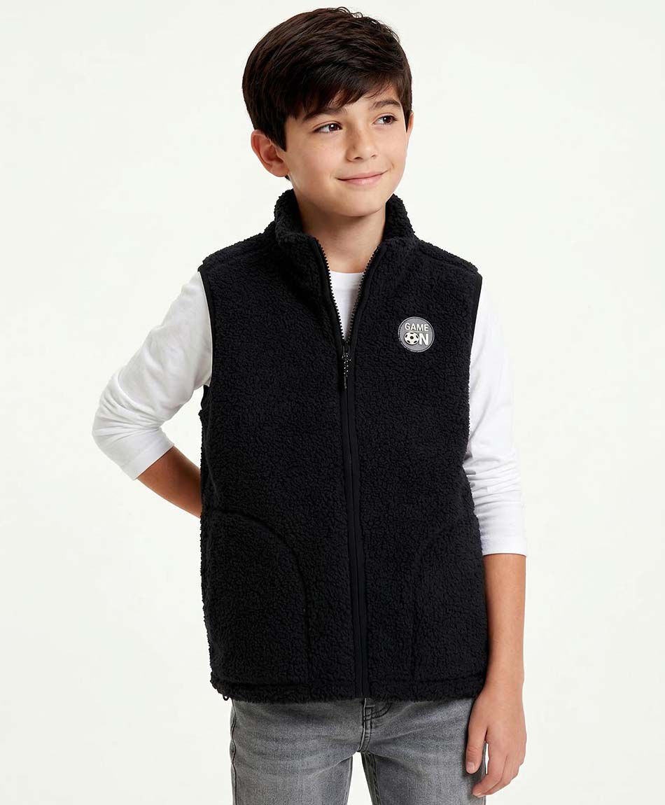 Poler&oacute;n ni&ntilde;o vest chiporro negro