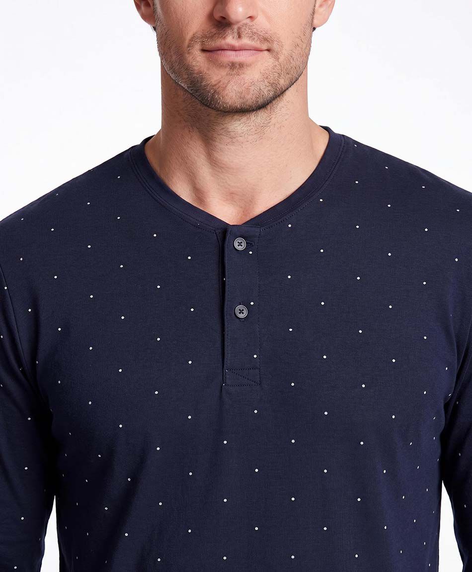 Pijama hombre c&iacute;rculos en contraste