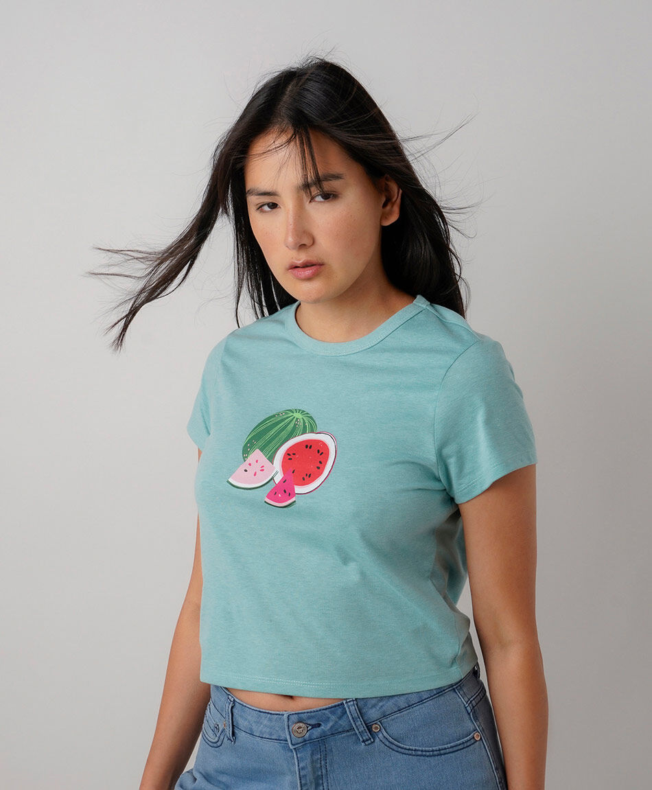 Polera mujer crop sandía