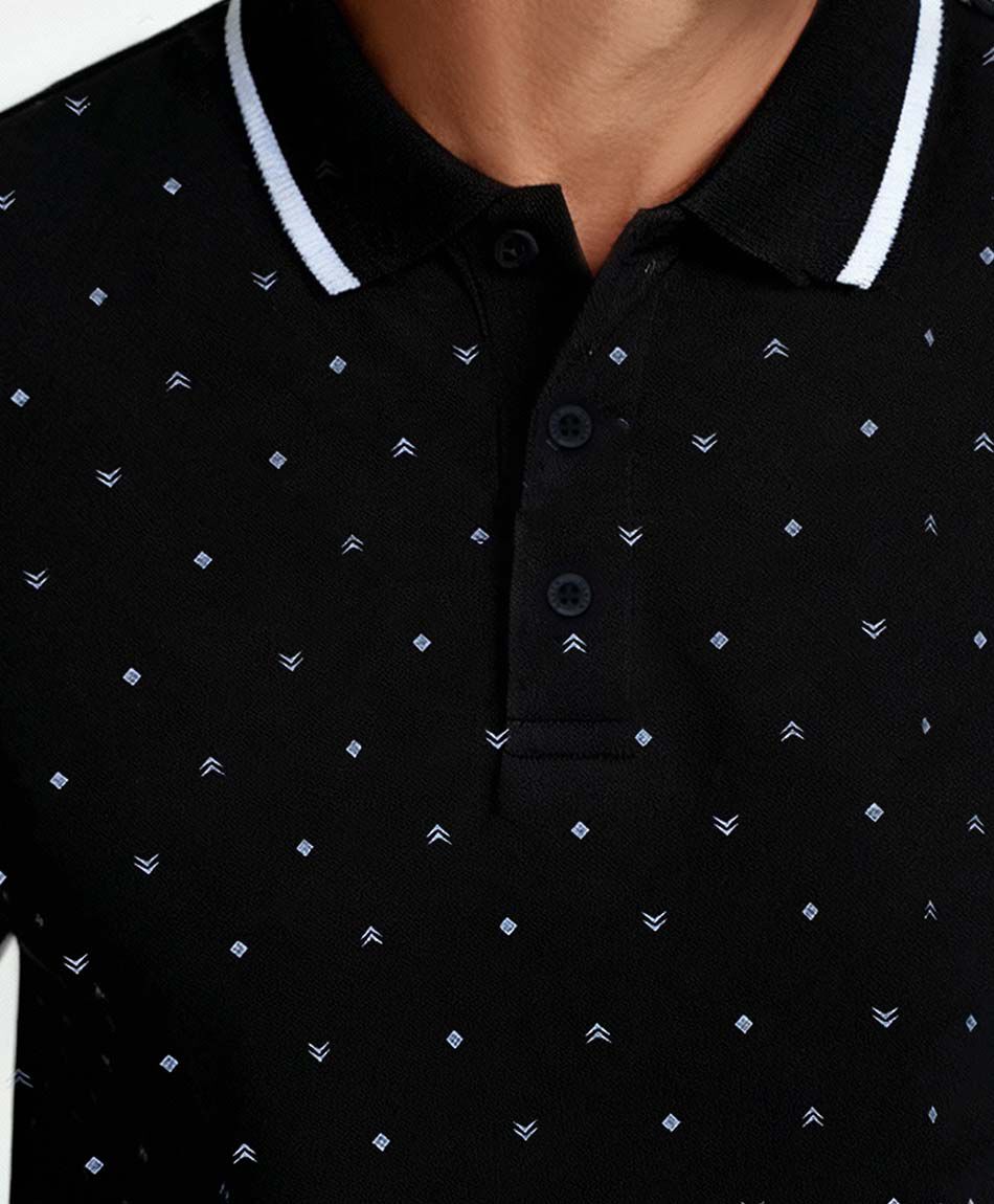 Polera hombre piqu&eacute; l&iacute;neas