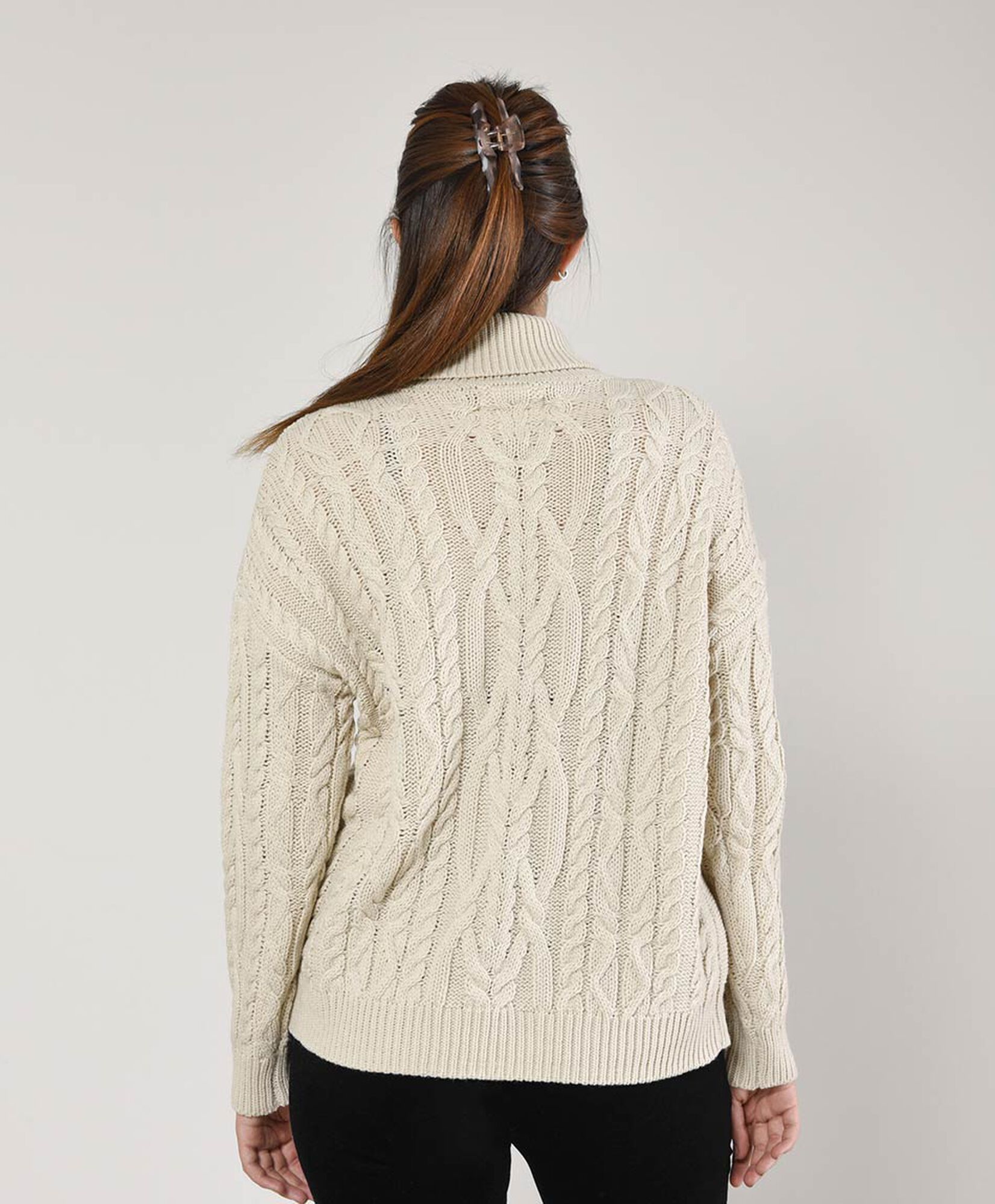 Sweater mujer trenzado cuello tortuga Sweater mujer trenzado cuello tortuga