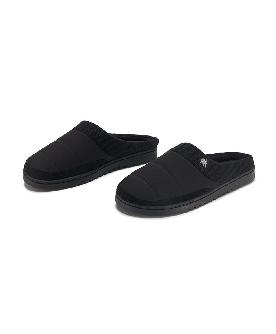Pantufla hombre acolchada negra